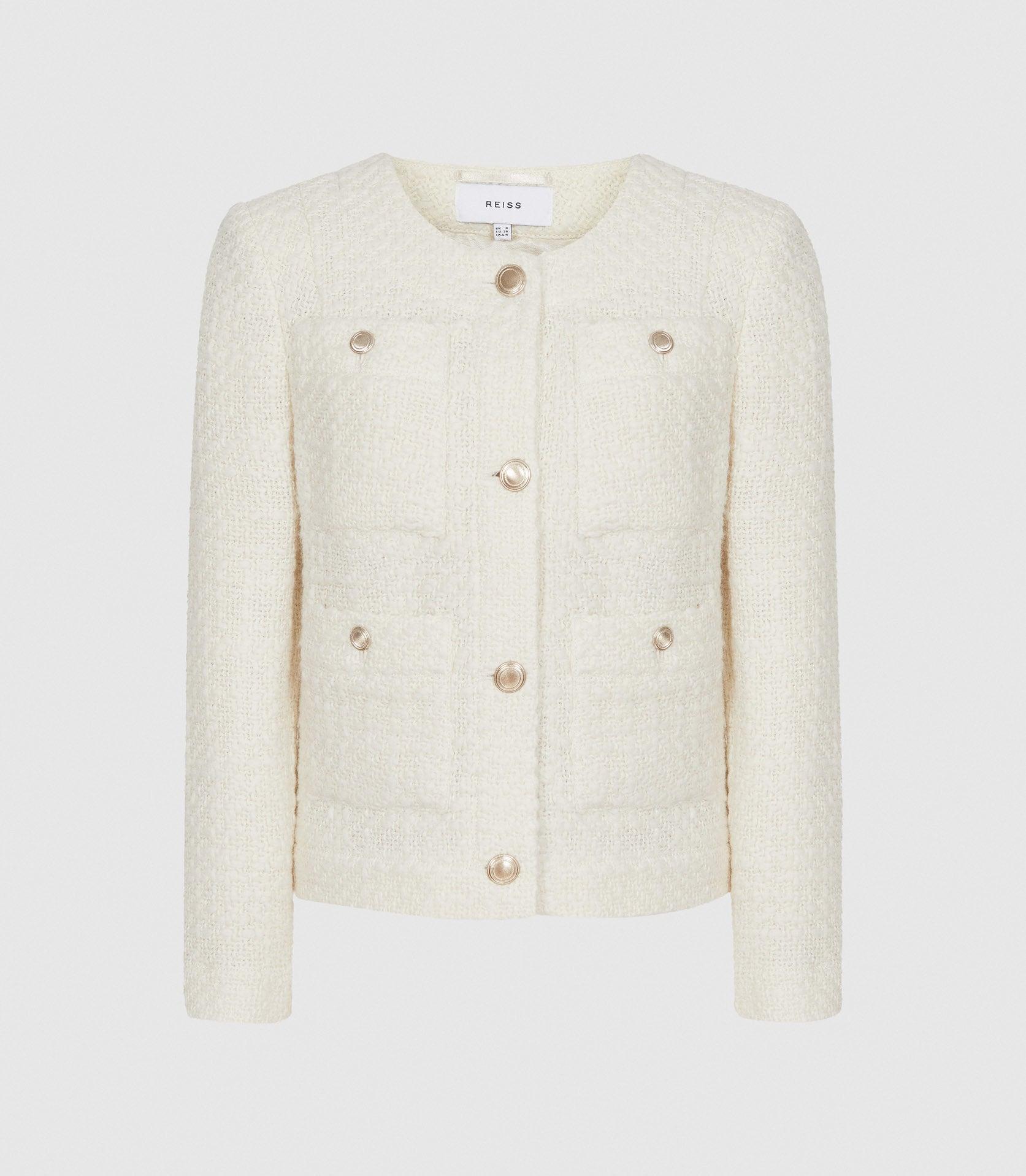Reiss Denim June - Short Boucle Jacket 