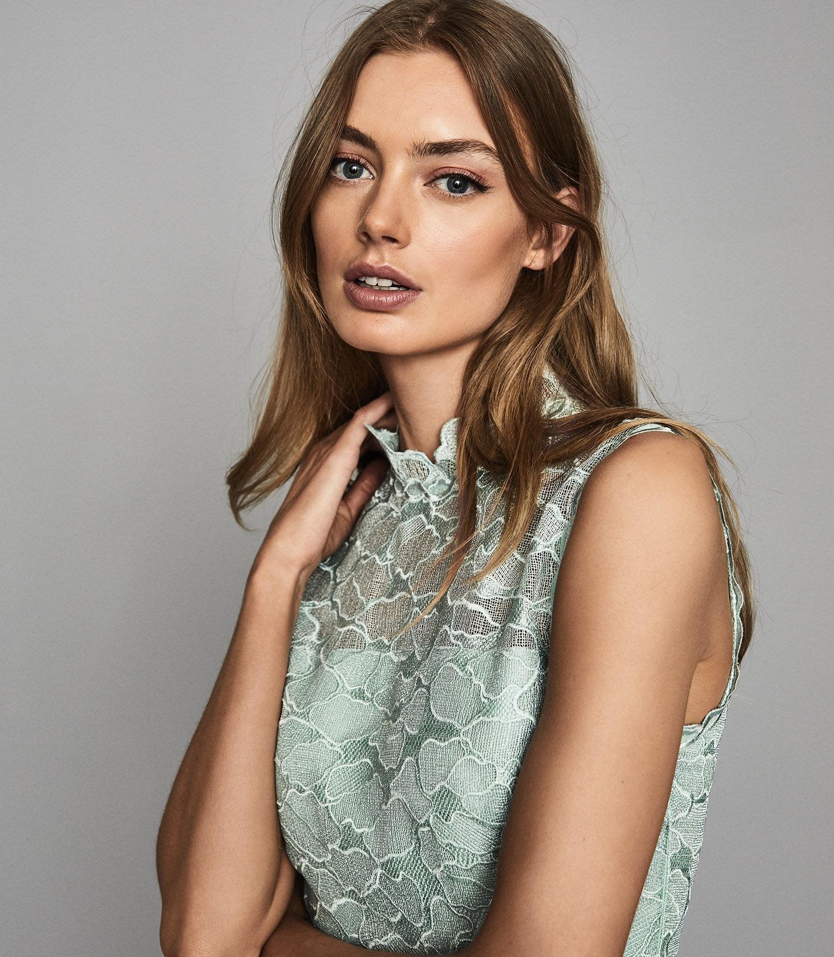 reiss sage green dress