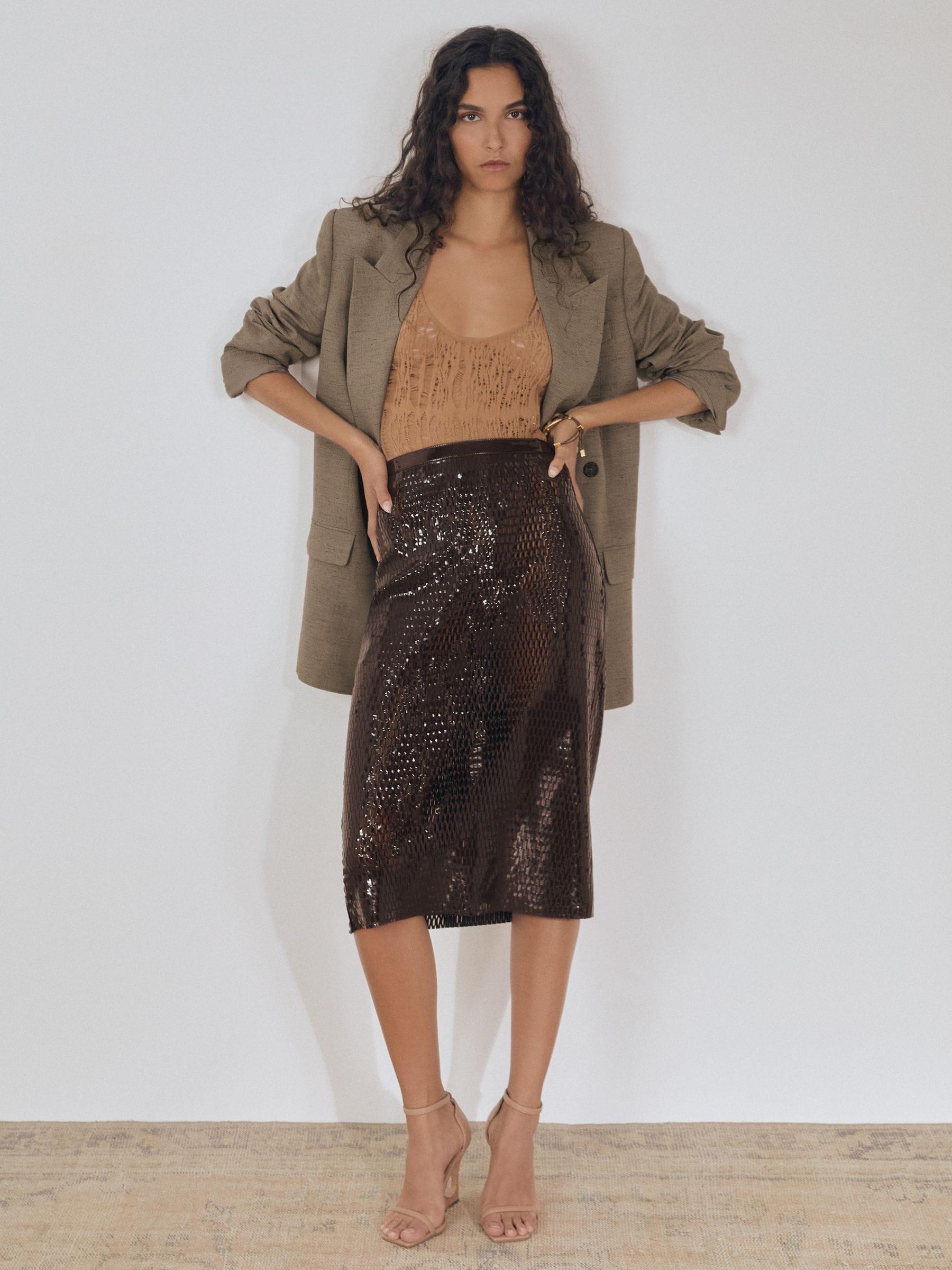 【海外限定】REISSスカート☆Raye Atelier Laser-Cut Pencil Ski Reiss Mid-length skirts for Women | Online Sale up to 82
