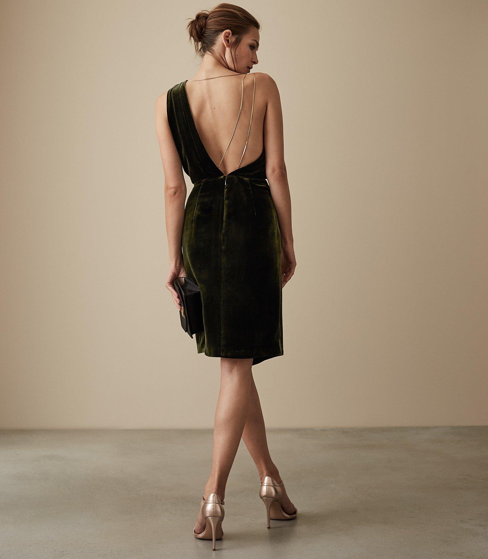 reiss green velvet dress