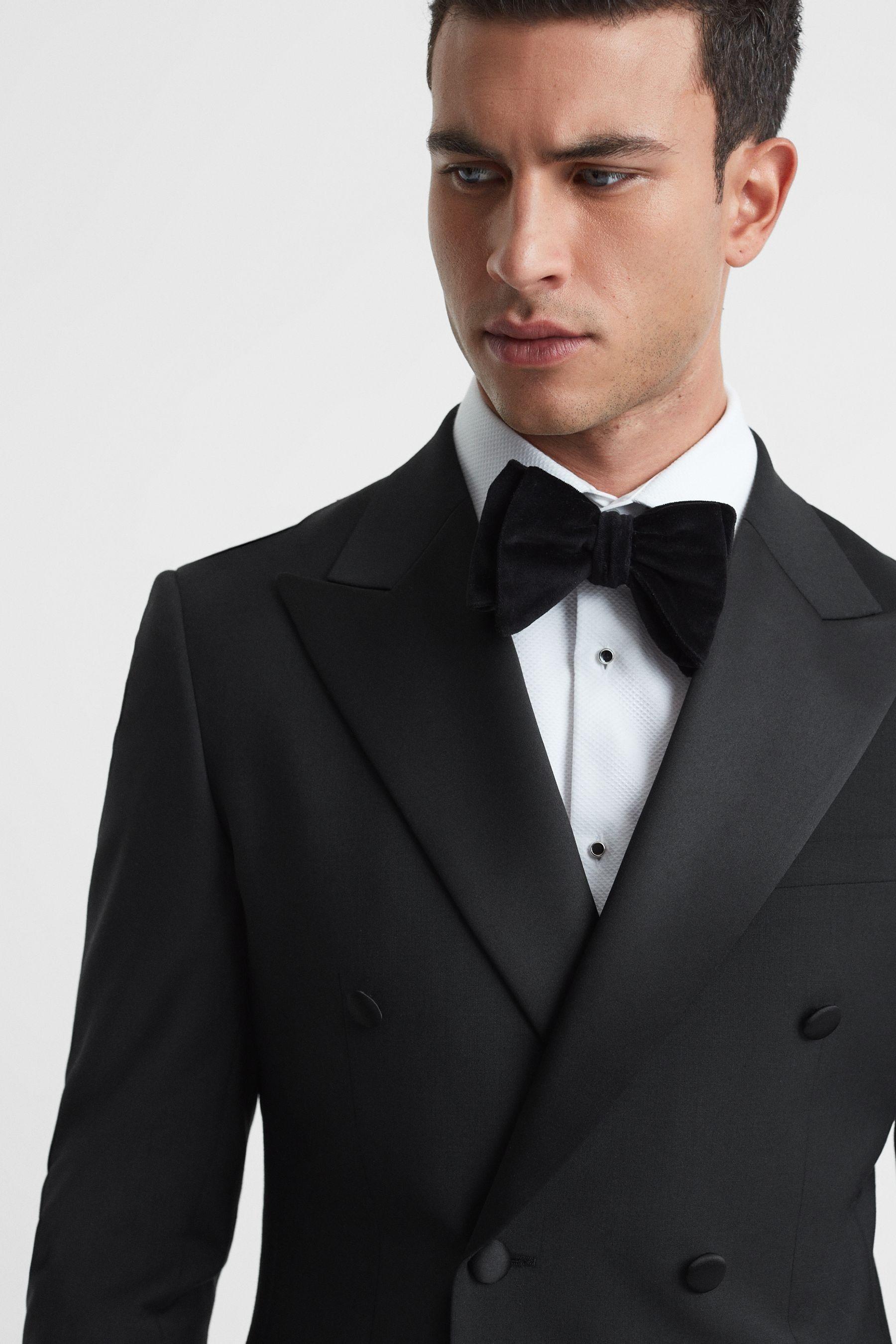 Reiss Poker - Black Modern Fit Double Breasted Tuxedo Jacket for Men | Lyst