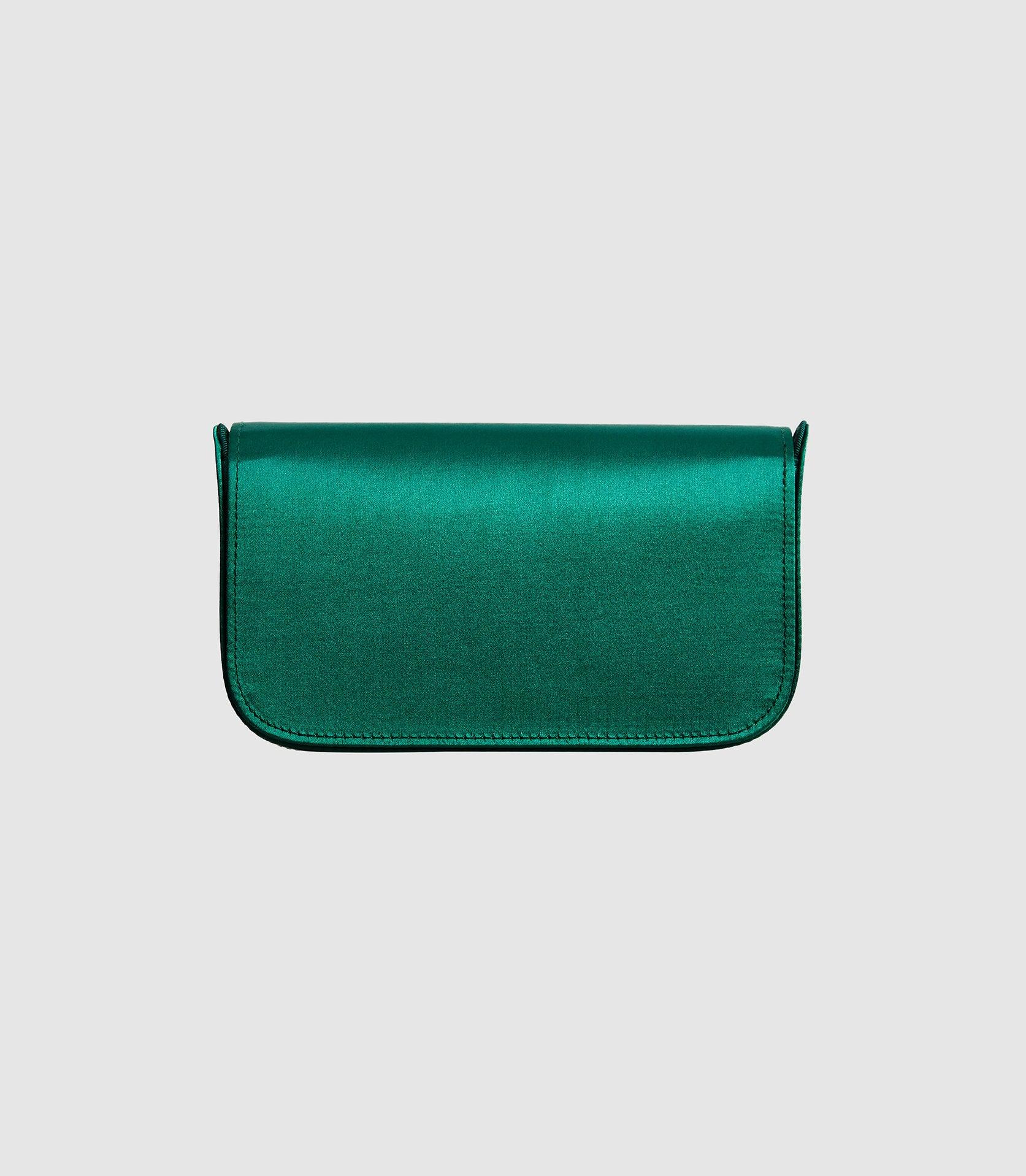 Reiss Velvet Clutch Bag in Green