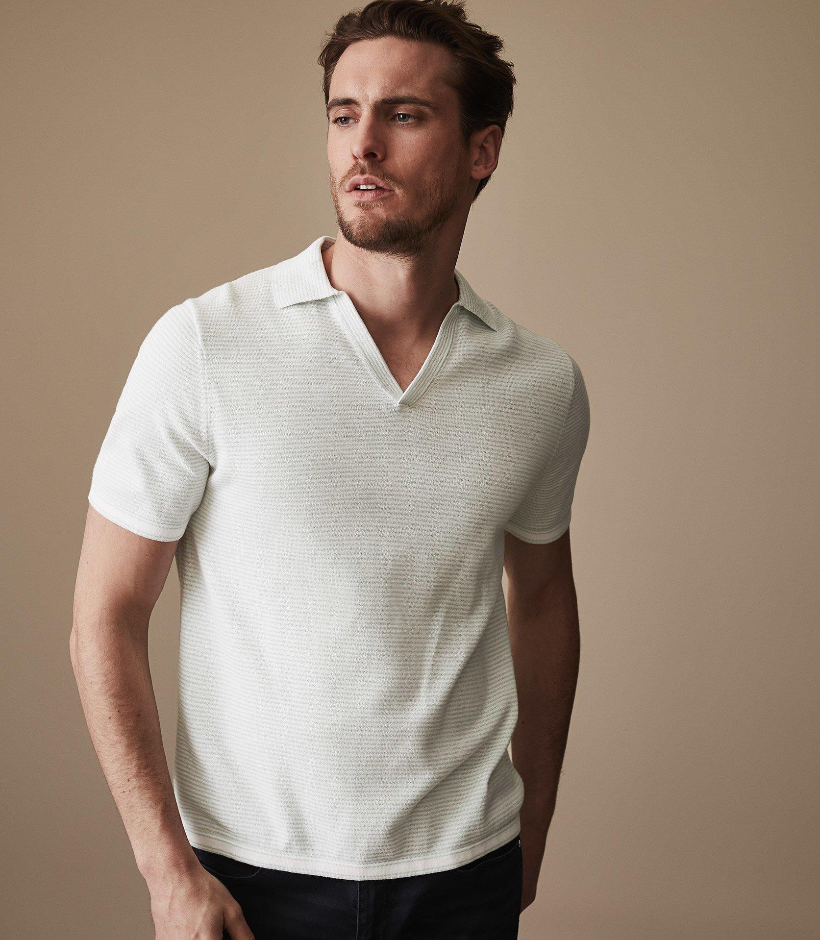 Reiss Cotton Filippo Open Collar Polo Shirt For Men Lyst