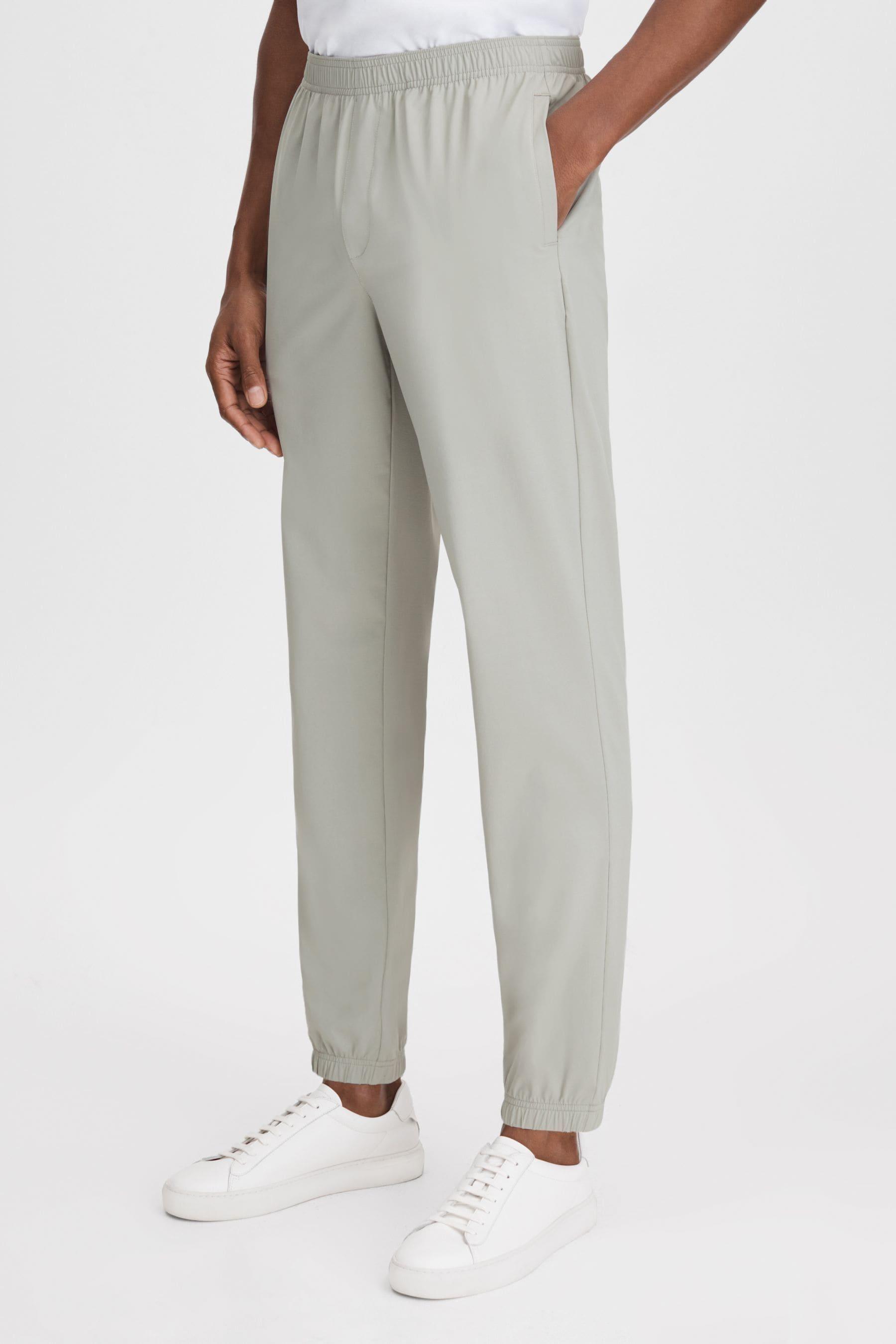 Reiss Rival Light Sage Green Technical Elasticated Waist Joggers 28 for Men Lyst UK
