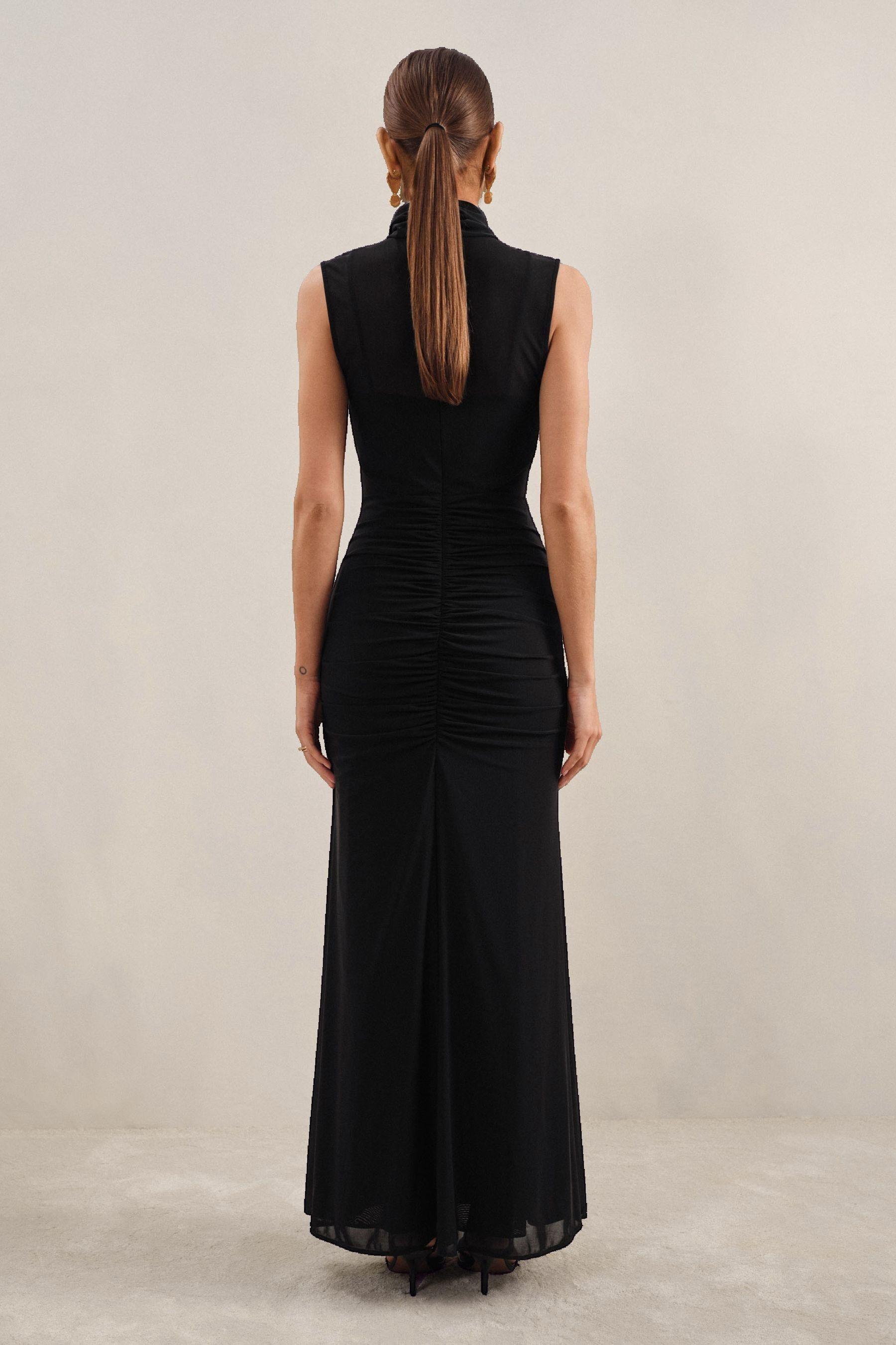 Reiss Daniella - Black Sleeveless Ruched Maxi Dress, 4 | Lyst