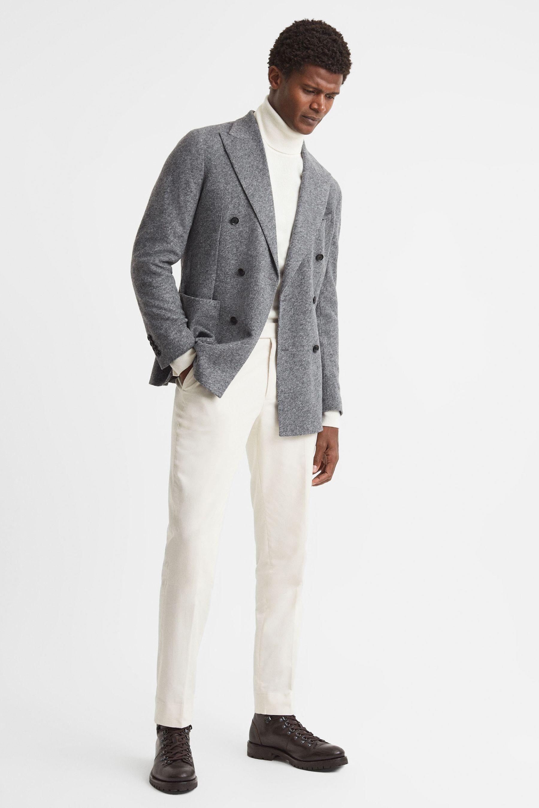 Mens double breasted grey blazer cheap