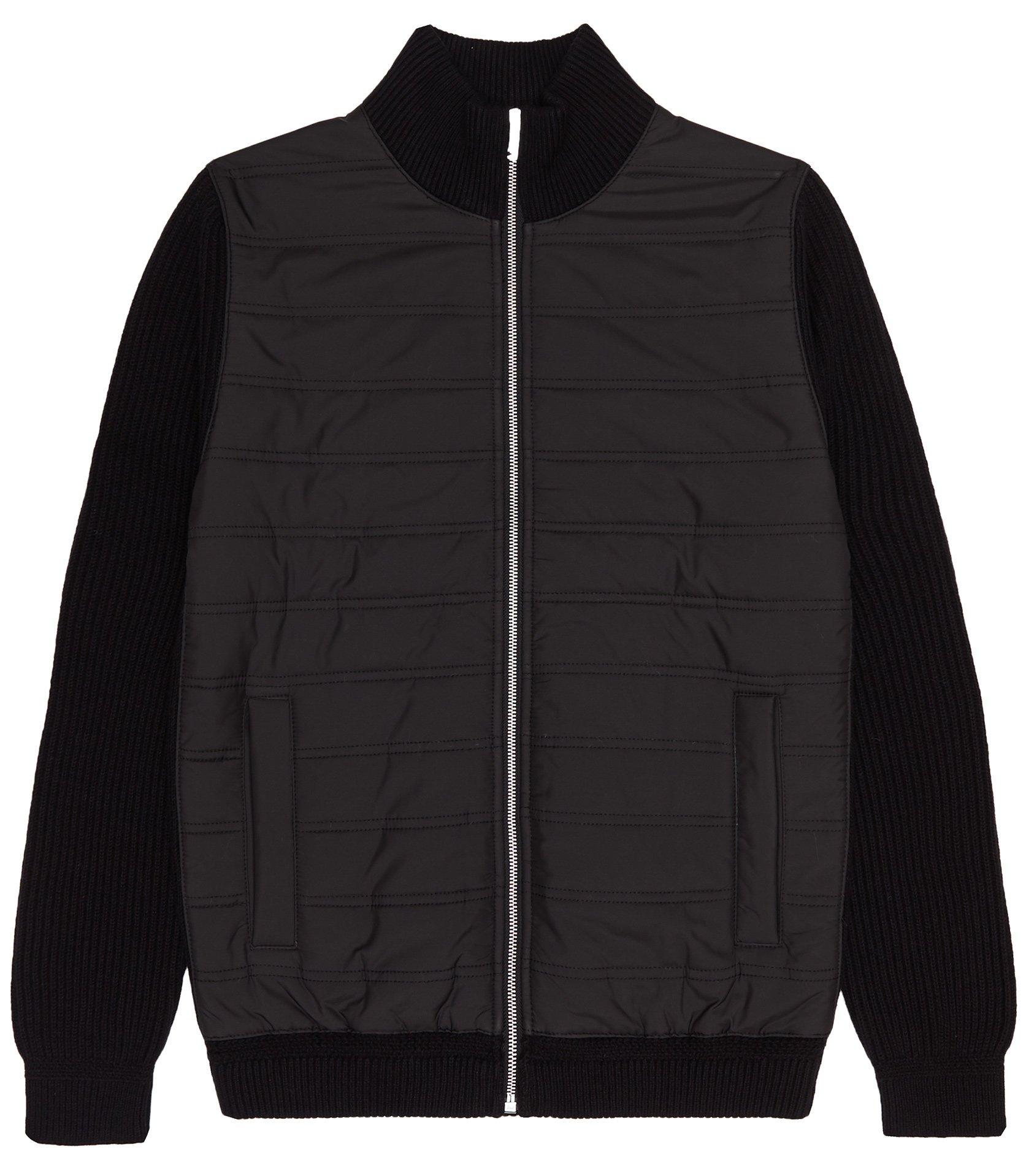 Reiss Trainer Zip Through Quilted Jumper in Black for Men Lyst