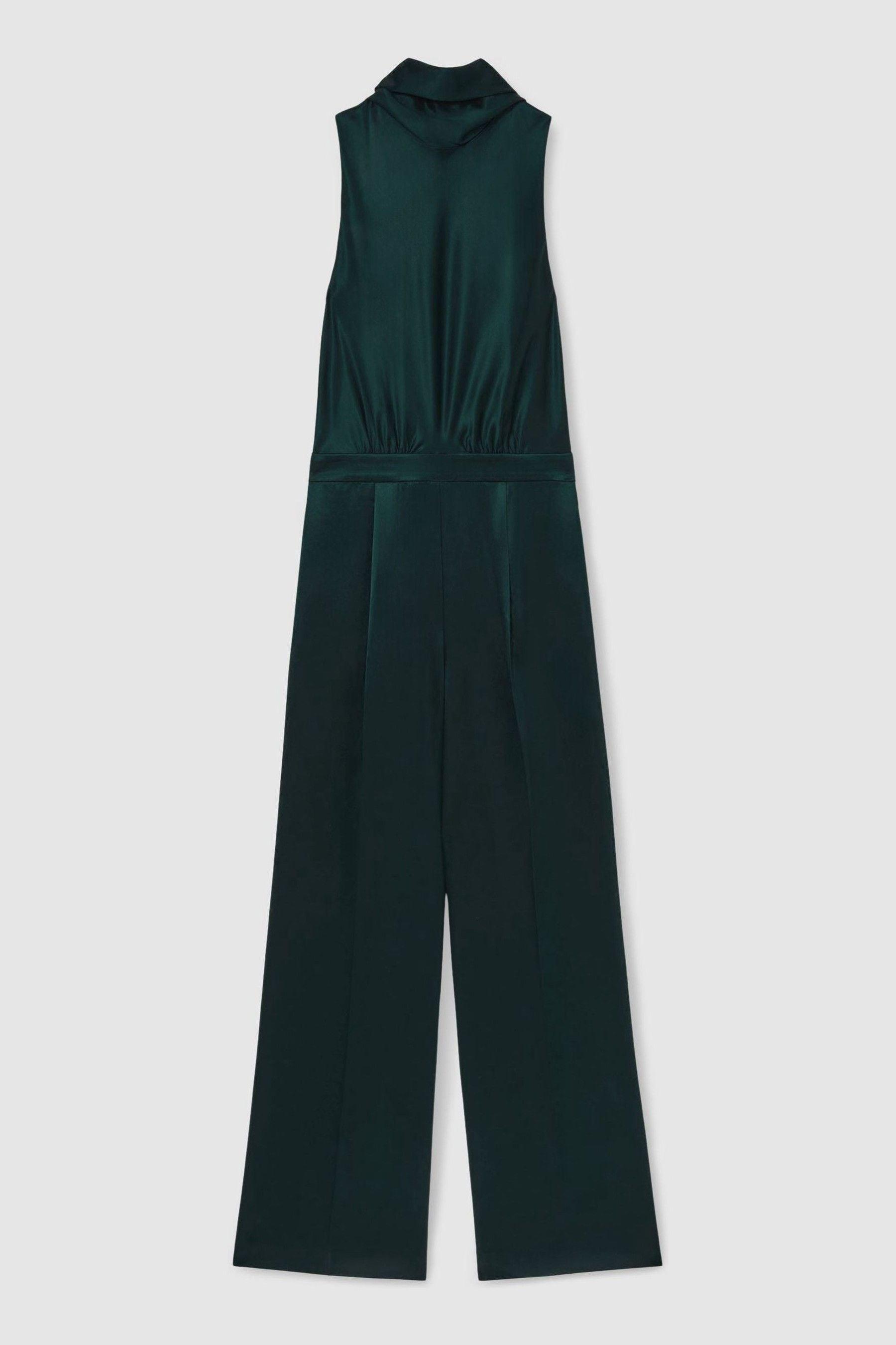 【海外限定】REISSジャンプスーツ☆Farah Cape-Back Sleeveless Reiss Farah - Teal Green Satin Cape Sash Jumpsuit, Us 0 | Lyst