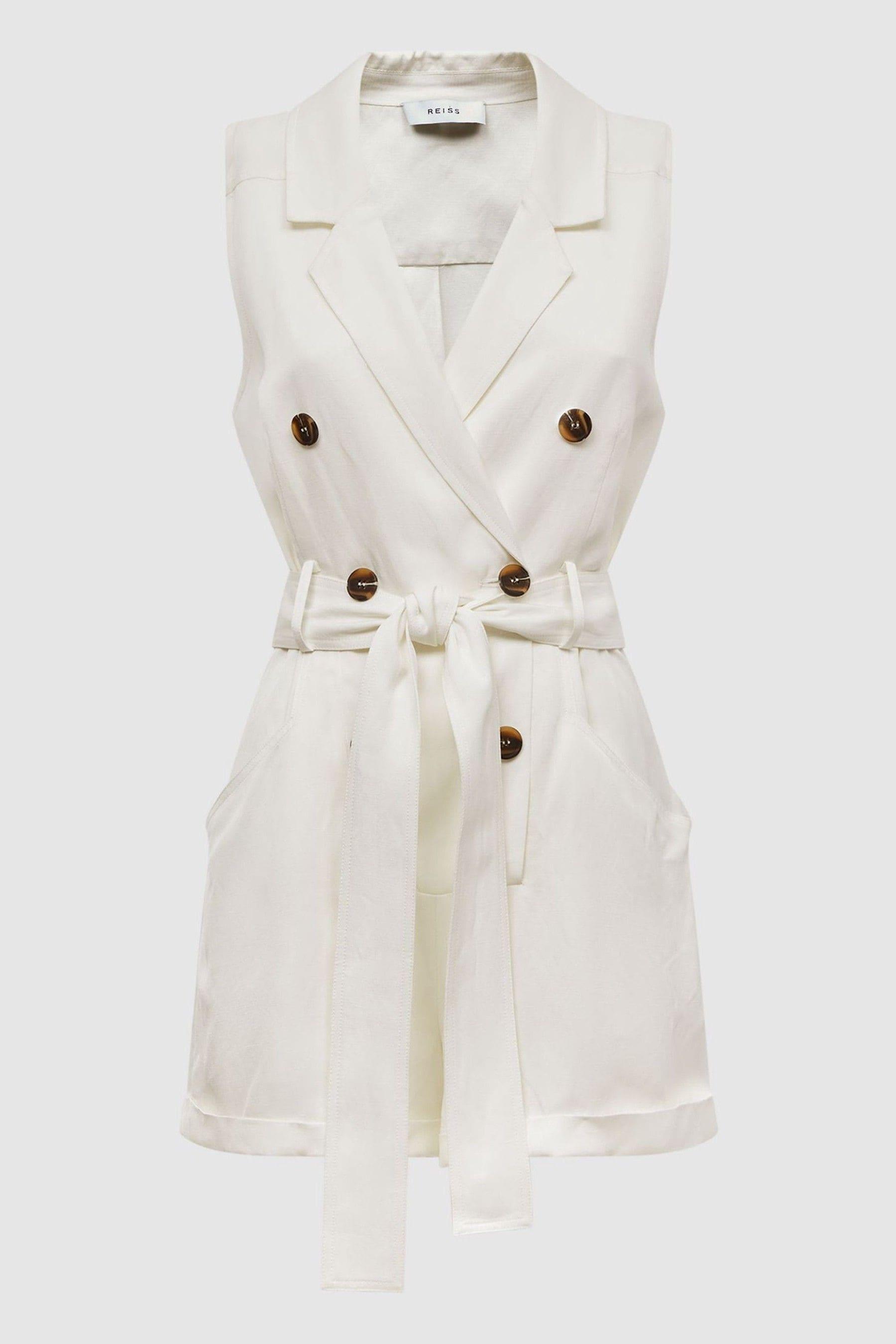 Reiss Florence Ivory Double Breasted Playsuit, in White Lyst UK