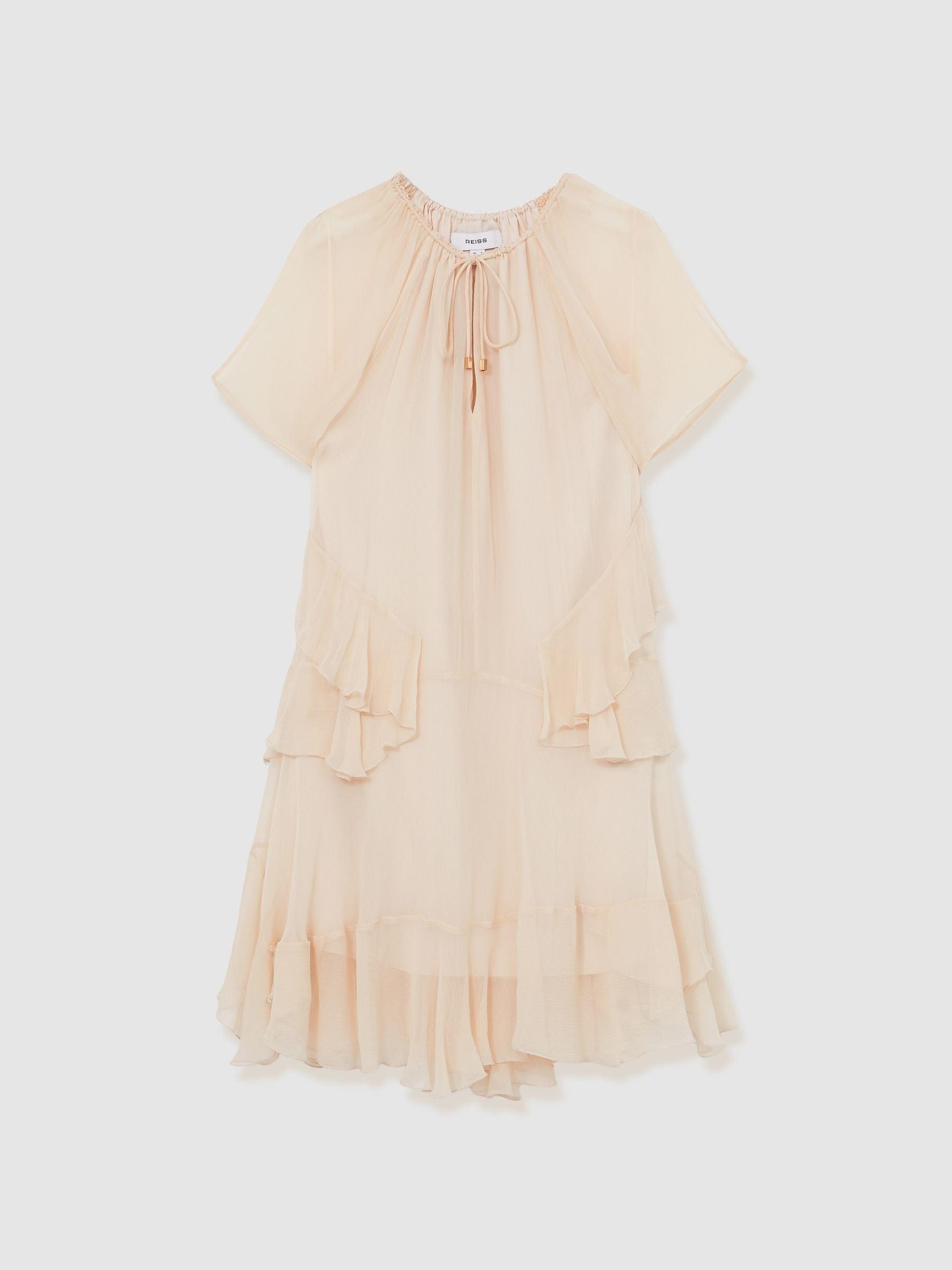 【海外限定】REISSワンピース☆Lexie Short Ruffle Flippy Dress Reiss Lexie Ruffle Mini Dress, Light in Natural | Lyst