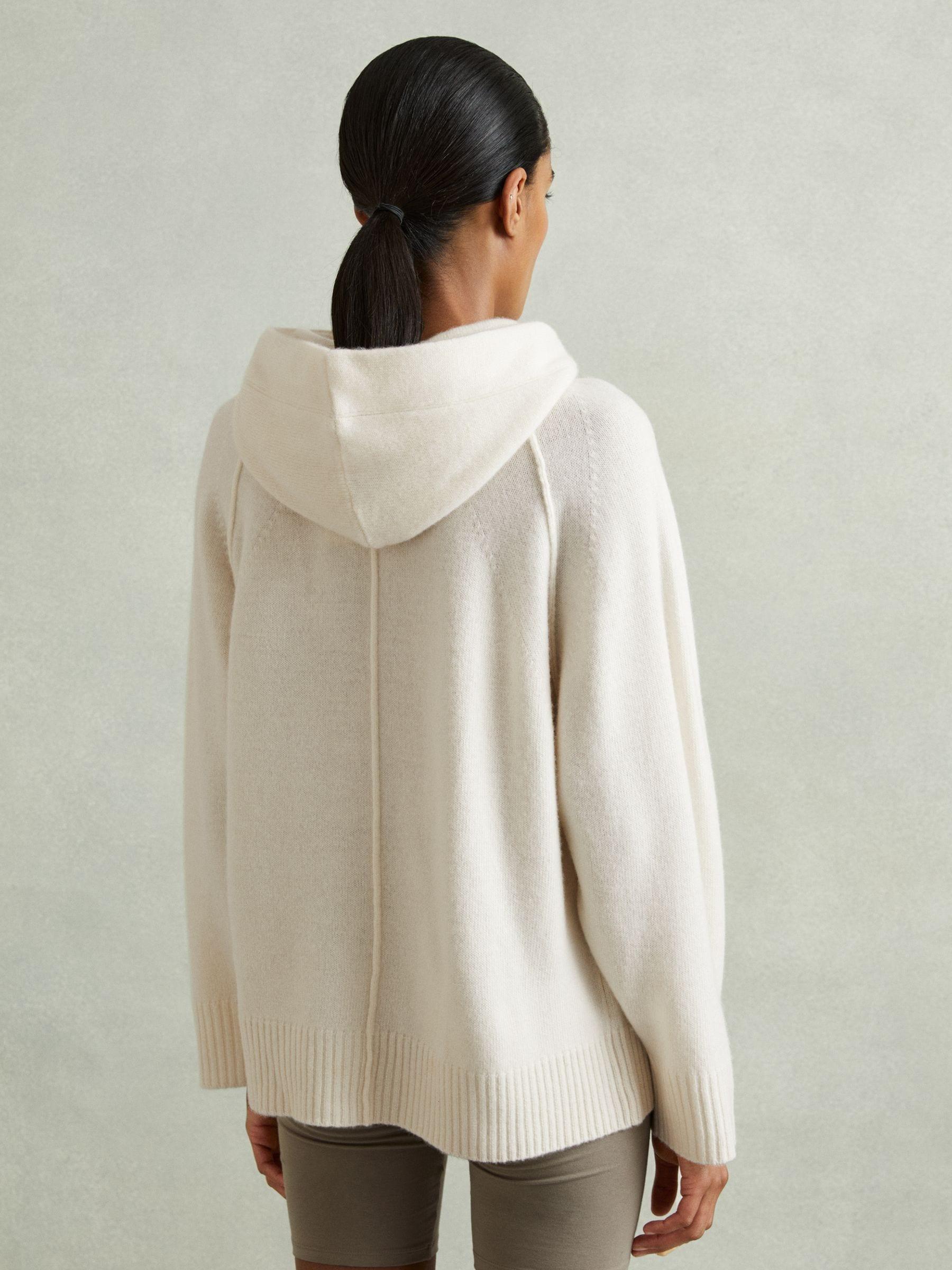 Reiss Wool-Cashmere Drawstring Hoodie in Natural Lyst UK