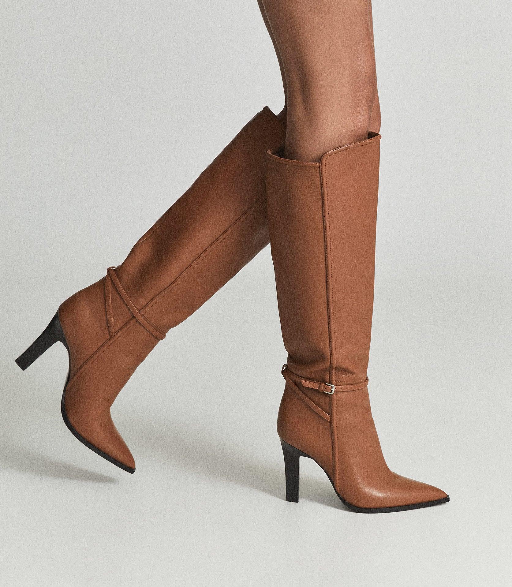 Reiss Ada - Knee-high Leather Boots in 