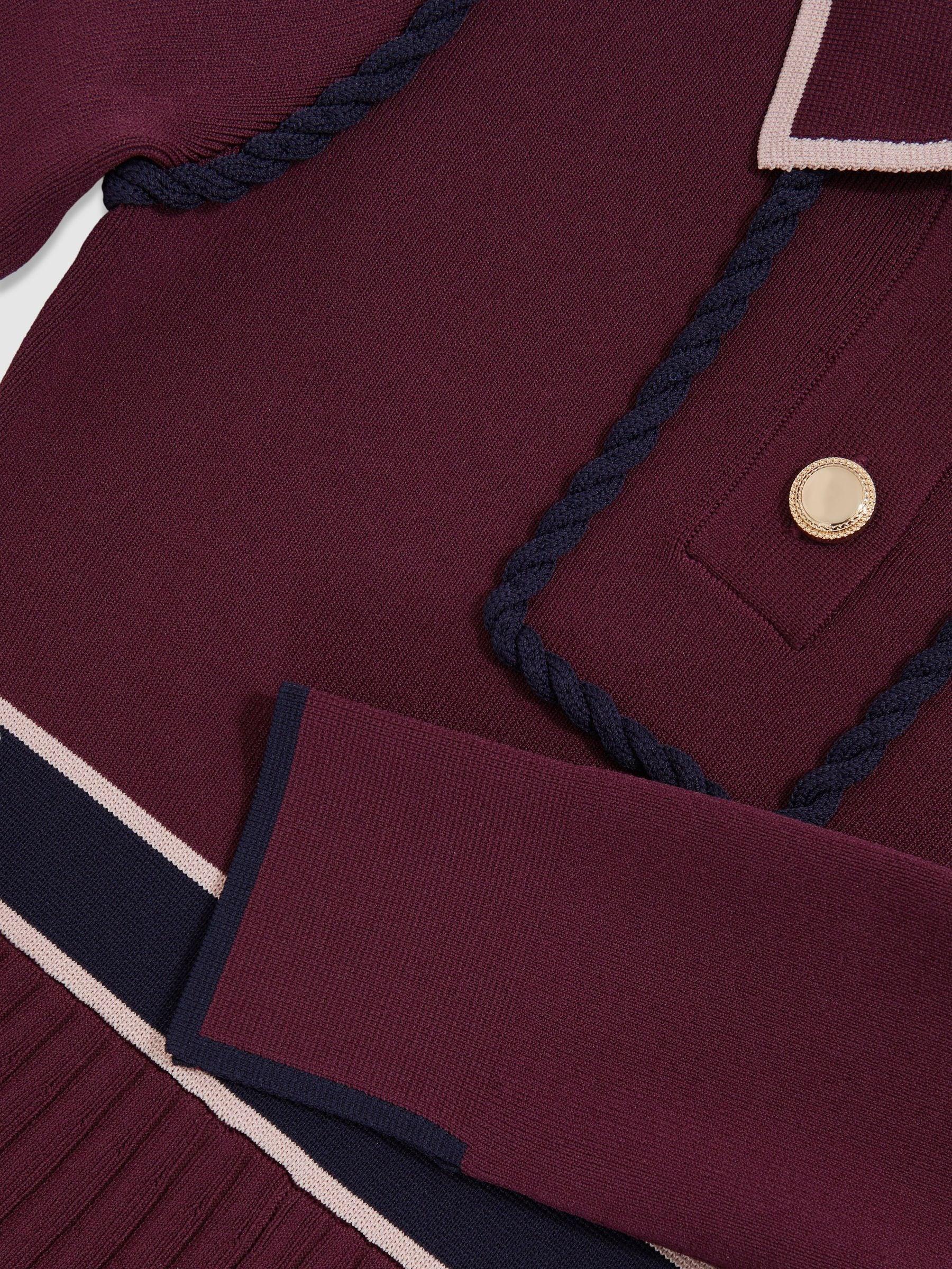 Reiss Freya Berry Piped Knitted Skater Dress in Purple Lyst UK