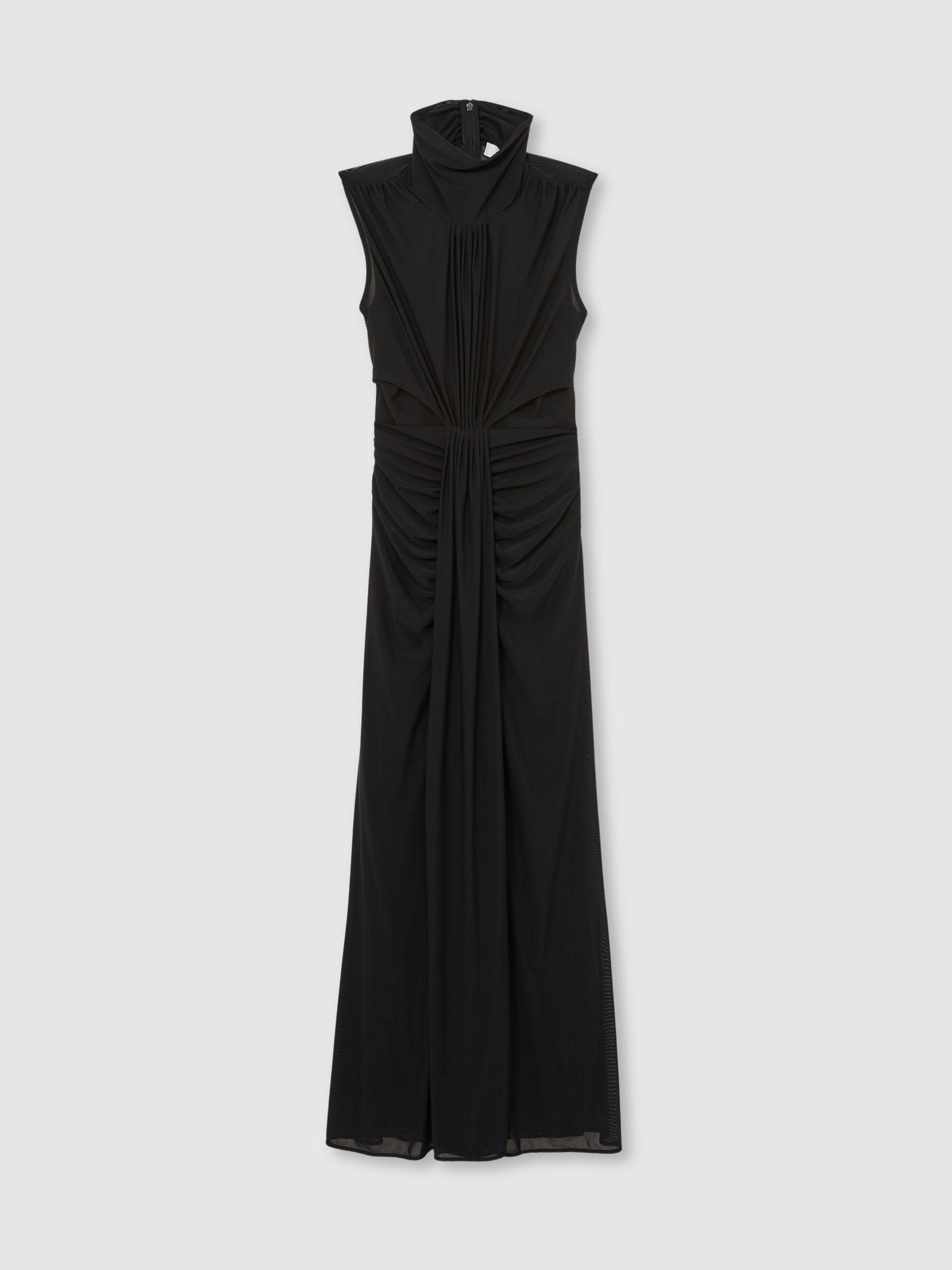 Reiss Daniella - Black Sleeveless Ruched Maxi Dress, 4 | Lyst