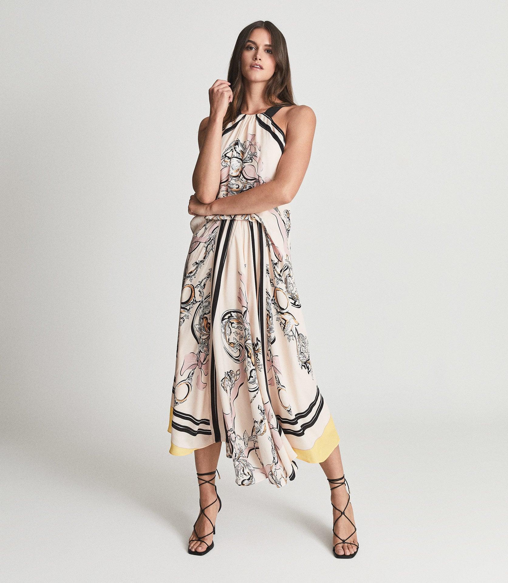 reiss scarf print dress