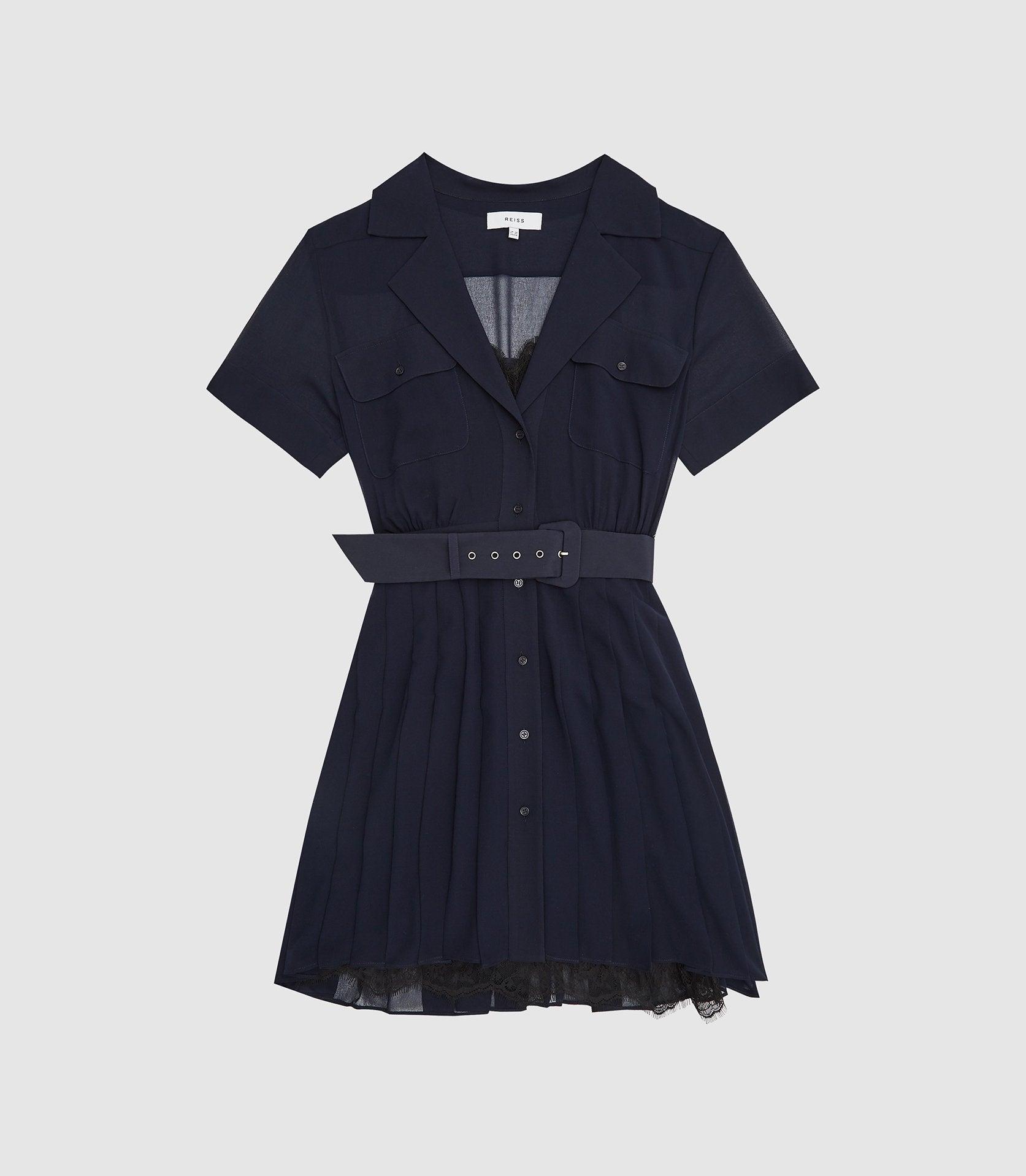reiss lace trim utility dress