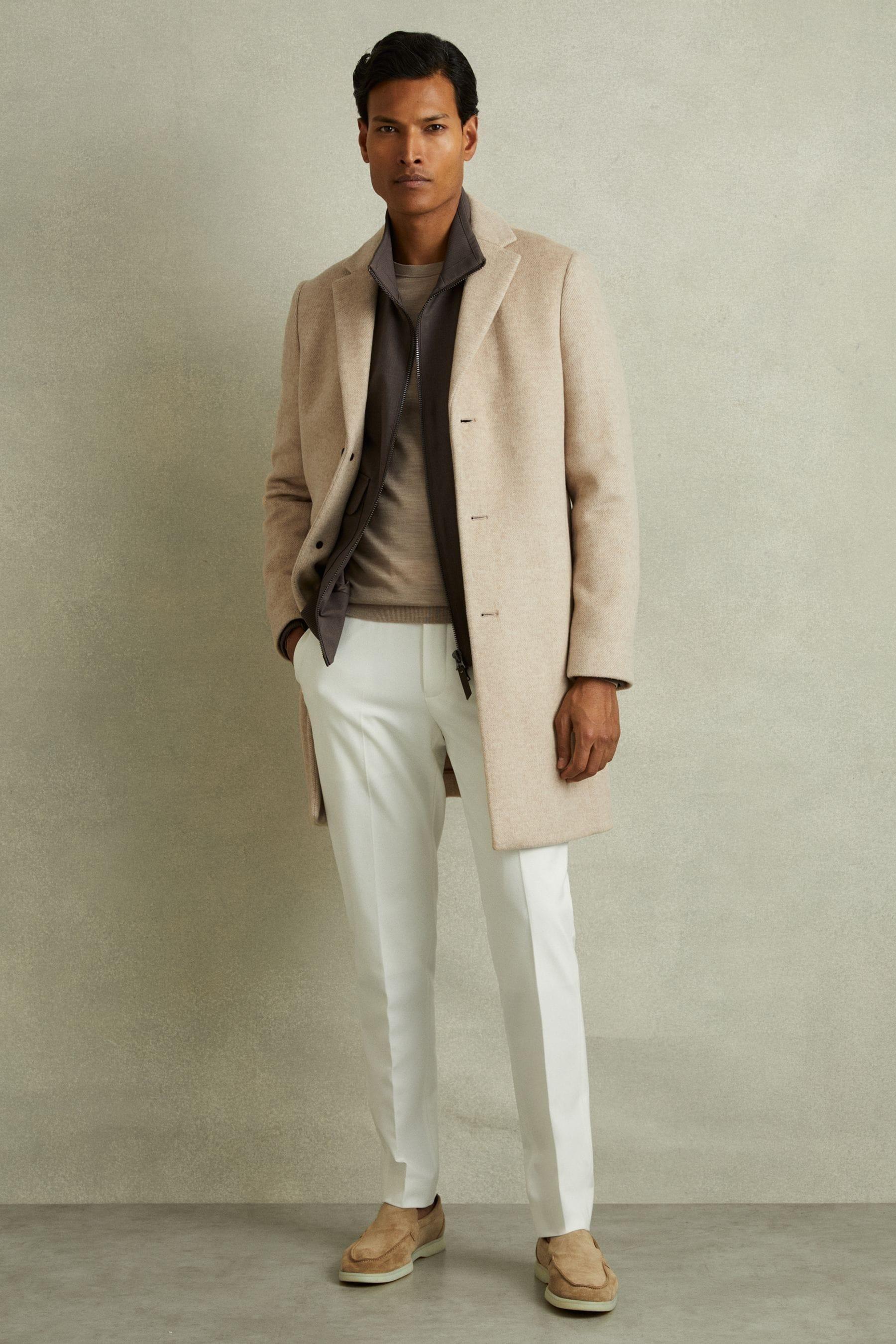 Wool Blend Herringbone Mantel Reiss Grey Herringbone Coat Online