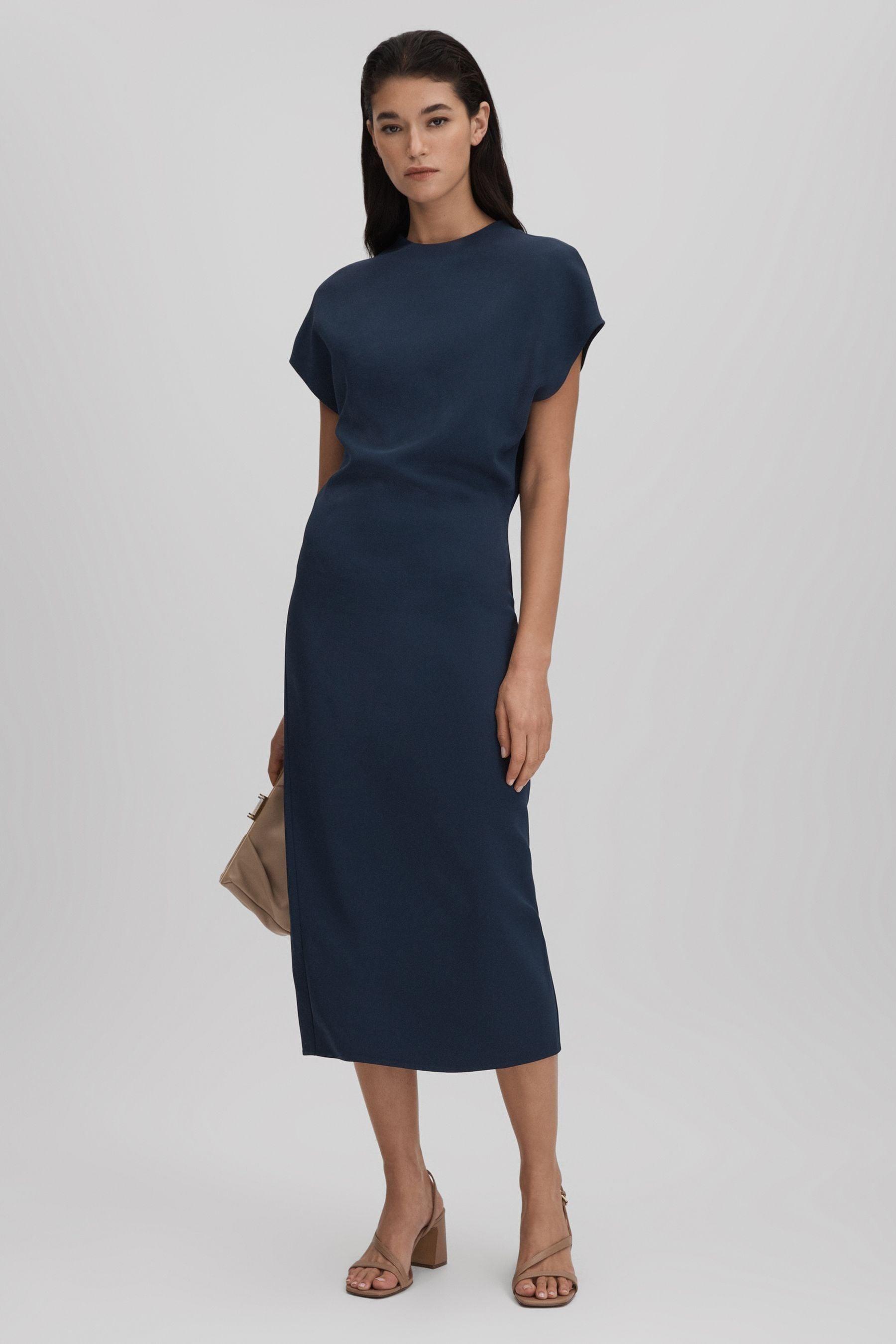 【海外限定】REISSワンピース☆Myla Ruched Bodycon Midi Dress Reiss Myla Ruched Bodycon Midi Dress In Black - 32% Off