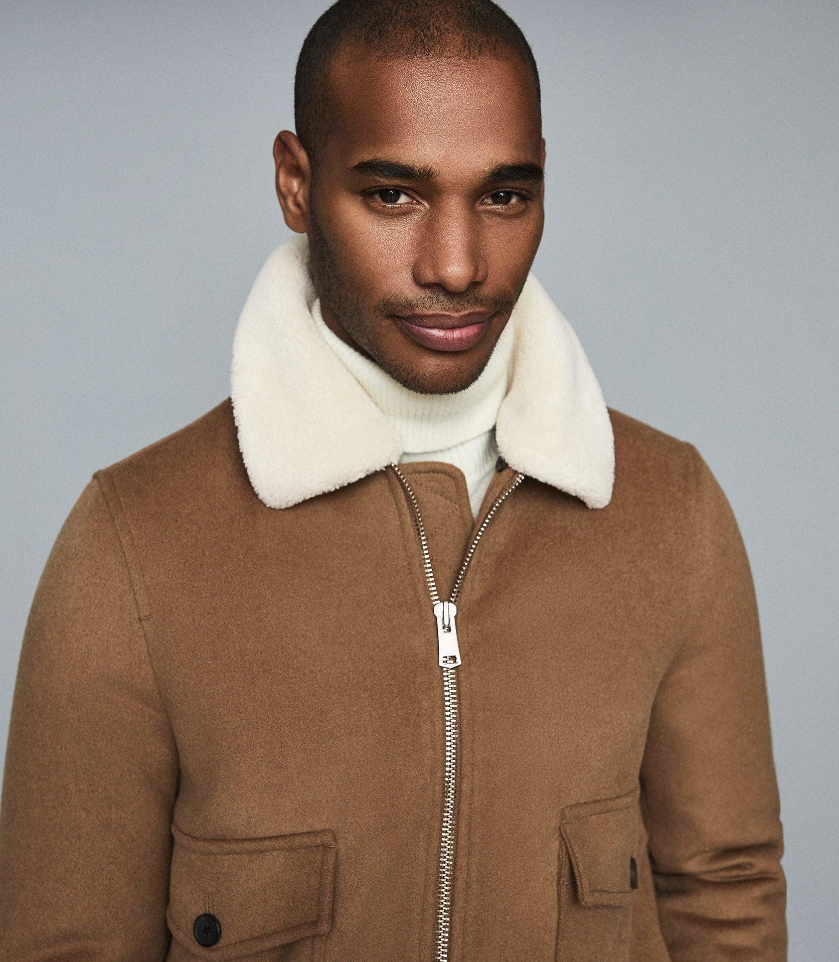 mens bomber jacket wool