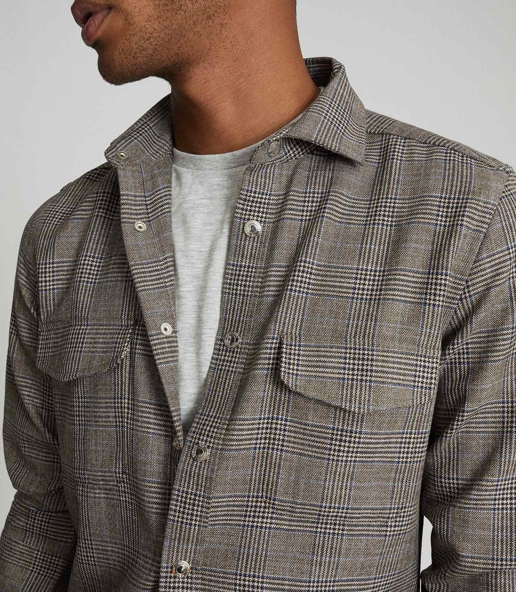Reiss Denim Peaky - Checked Press Stud 