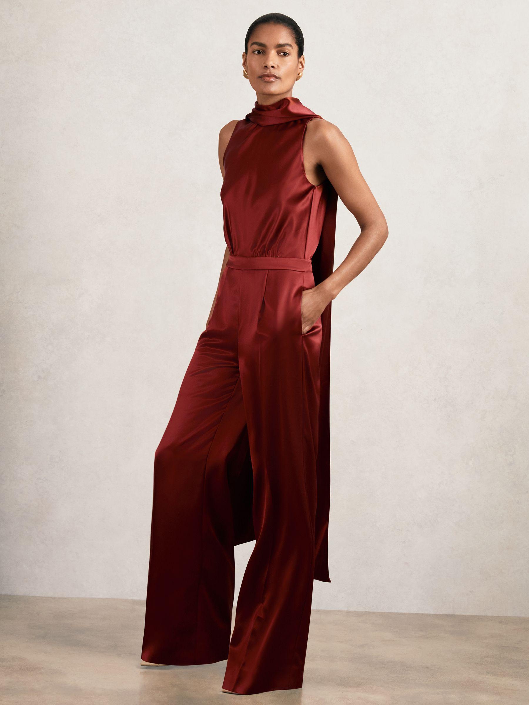 【海外限定】REISSジャンプスーツ☆Farah Satin Cape Sash Jumps REISS Satin Cape Sash Jumpsuit | endource