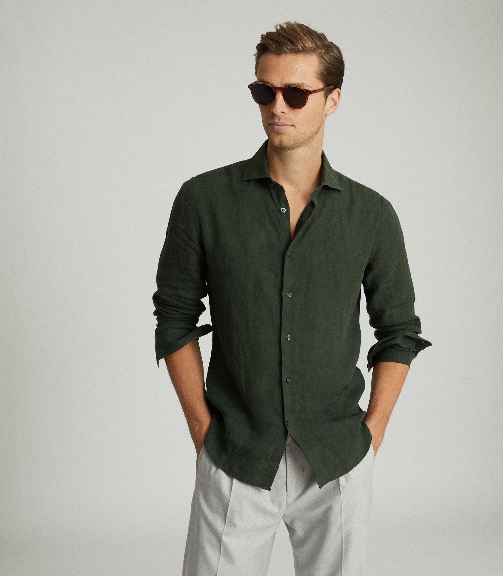Reiss Ruban - Linen Regular Fit Shirt 
