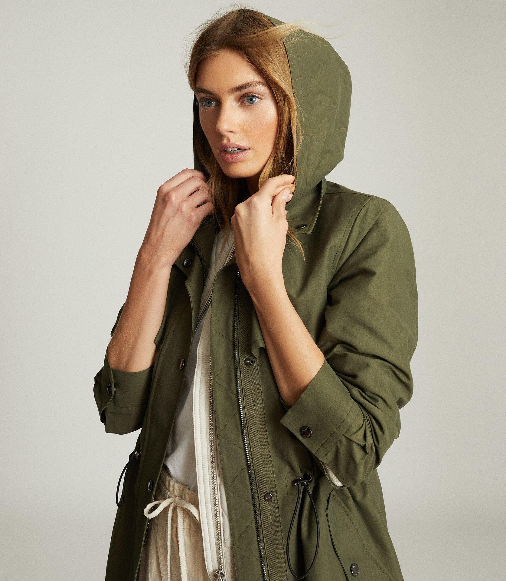 lightweight khaki parka womens