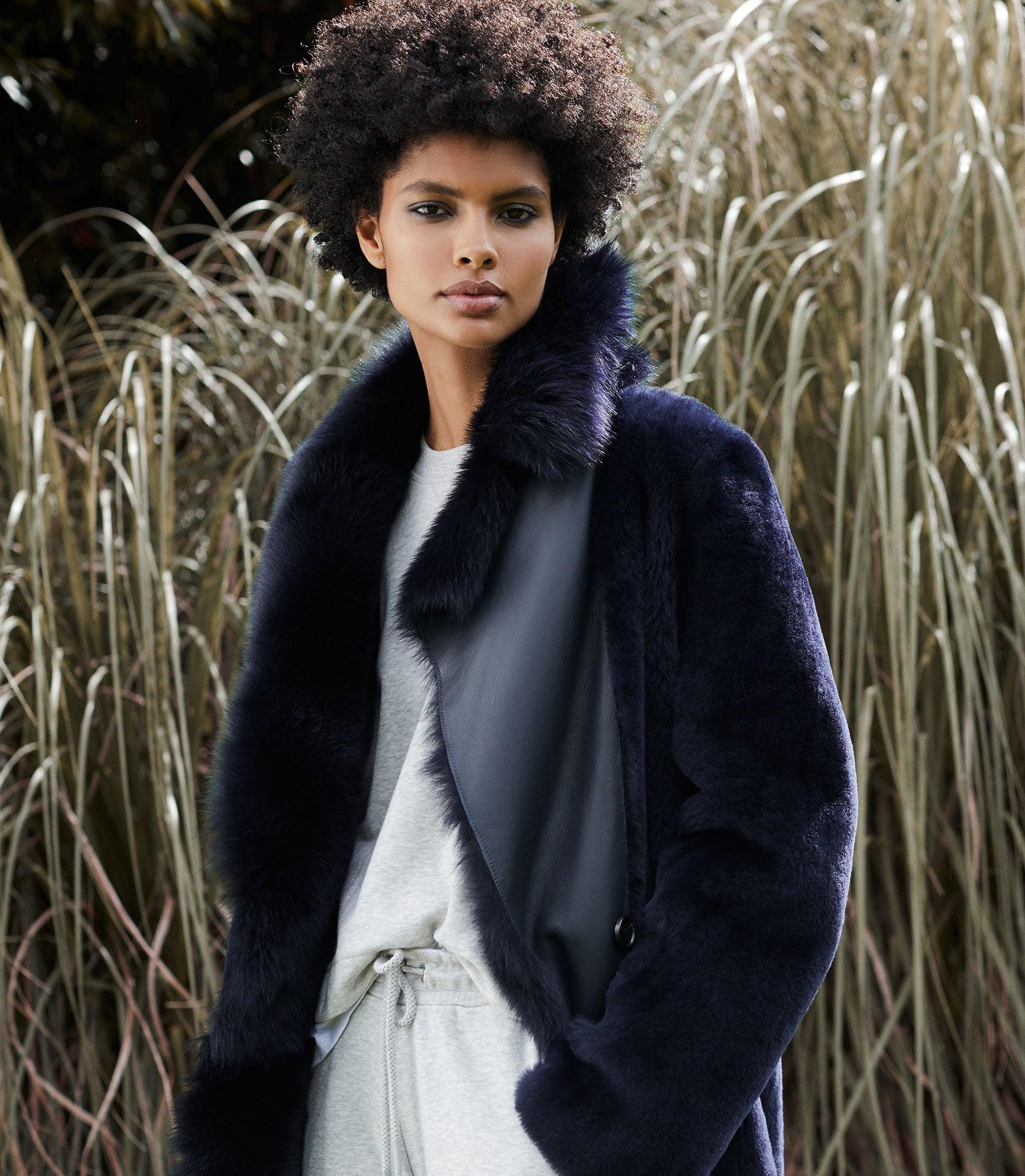 longline shearling coat