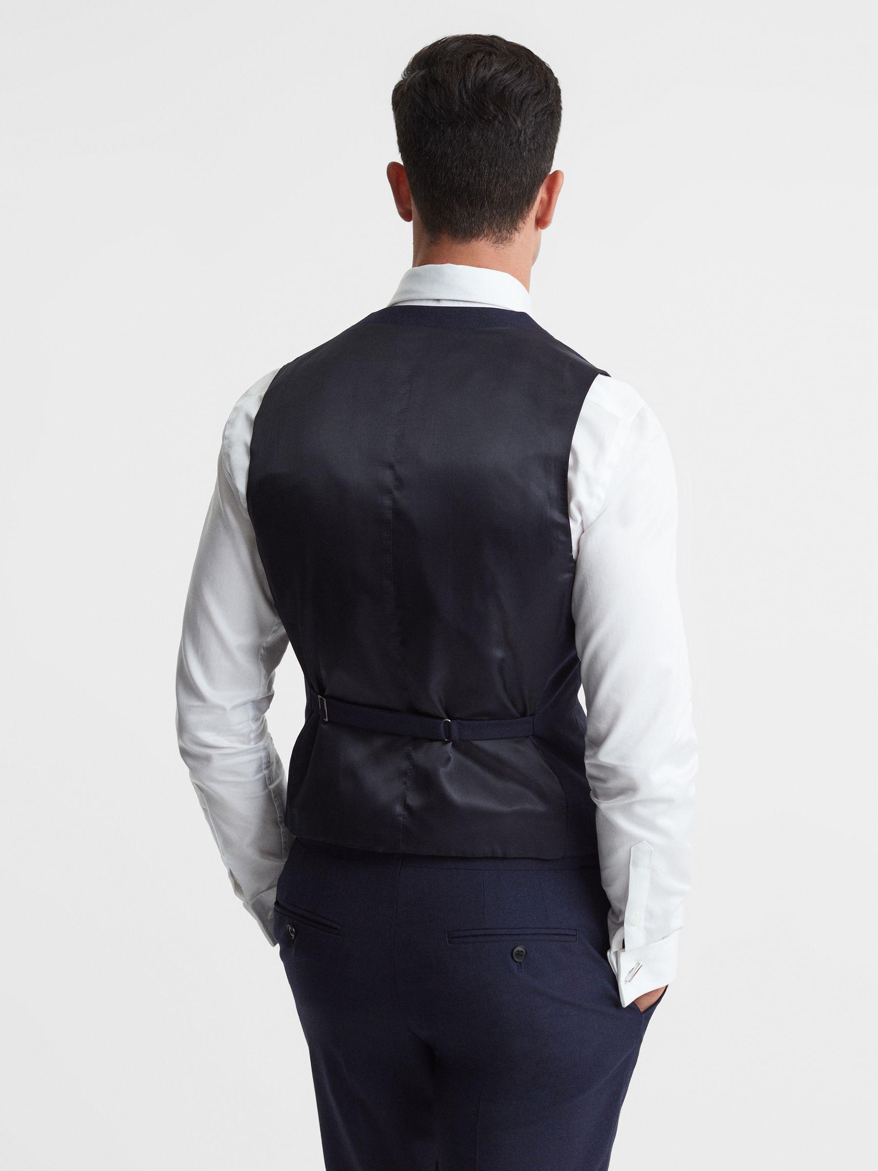 Mens Waistcoat Navy Horseshoe Waistcoat Mens Navy Blue Horseshoe