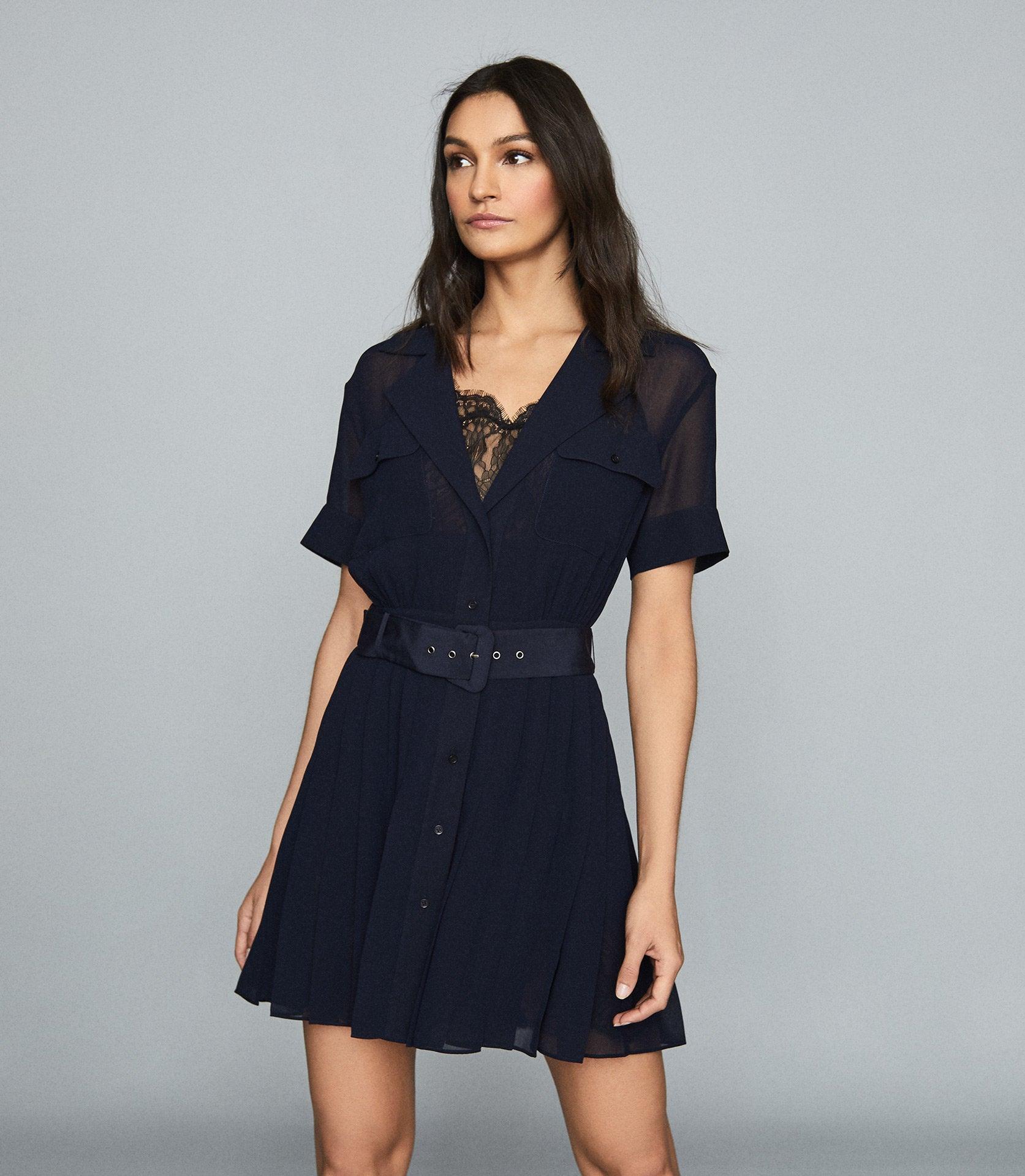 reiss lace trim utility dress