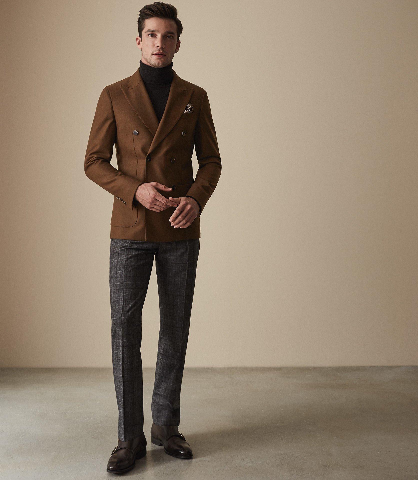 Reiss Magnum - Double Breasted Blazer in Brown for Men | Lyst