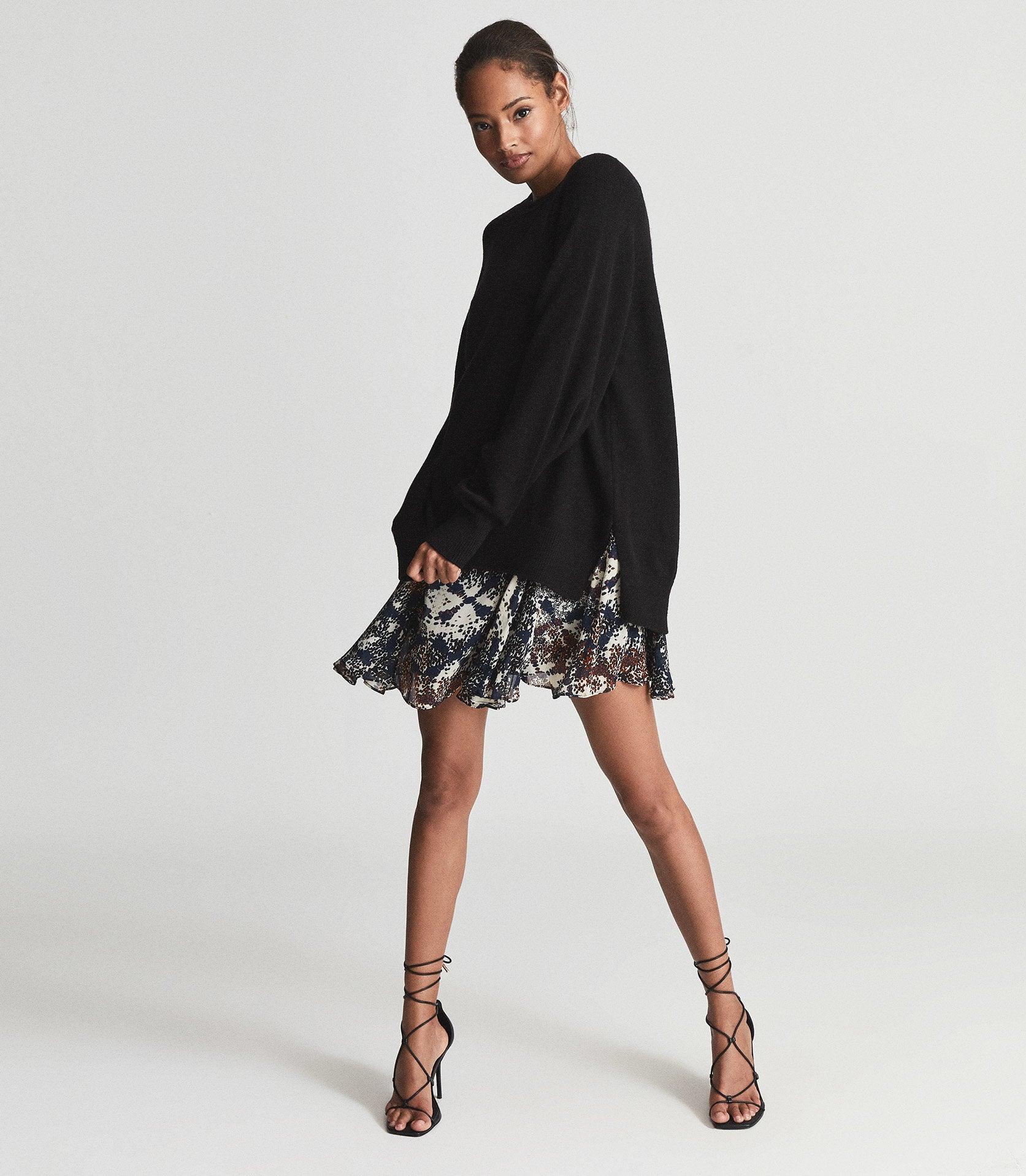 2-in-1 Fine-knit Jumper \u0026 Printed Dress 