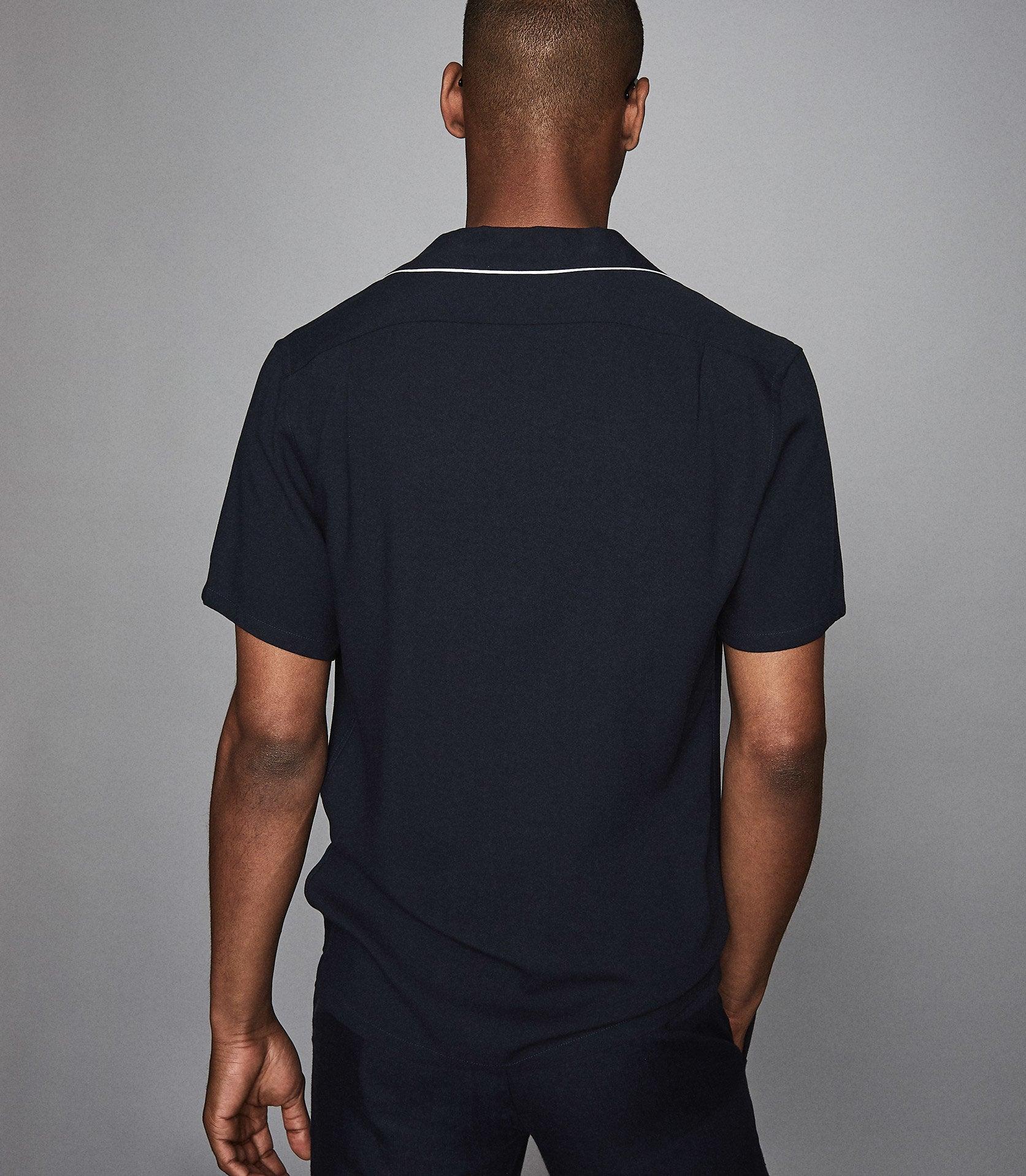 Reiss Synthetic Tipped Cuban Collar 
