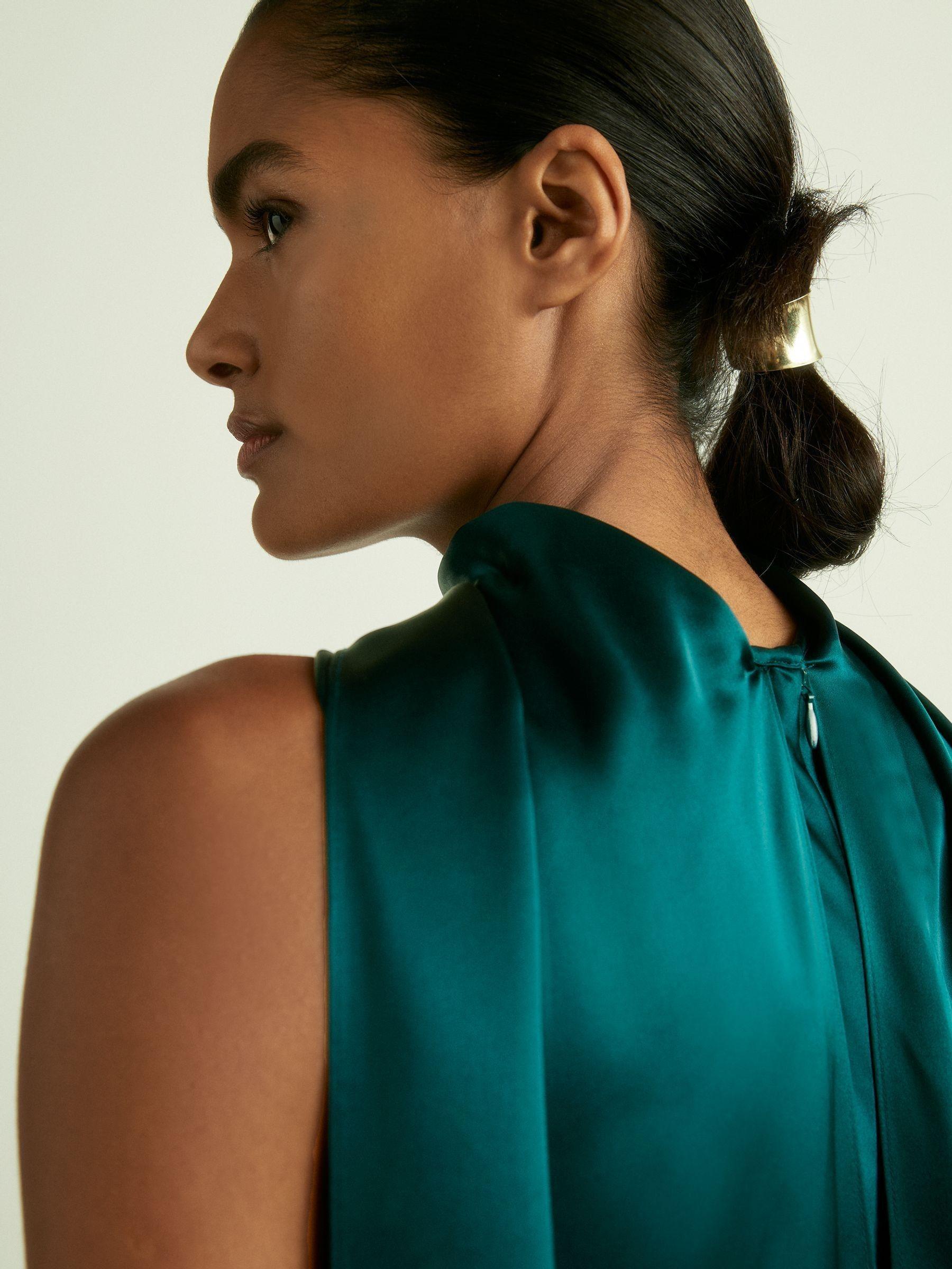 【海外限定】REISSドレス☆Green Fae Satin Cape Maxi Dress Buy Reiss Teal Fae Satin Cape Dress from the Next UK online shop