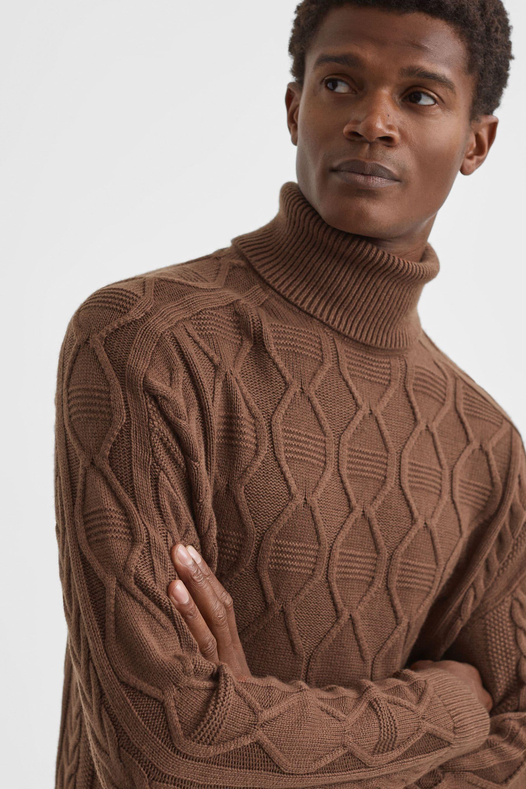Cable Knit Dnmx Sweaters Reiss Turtleneck Sweater Reiss Wool