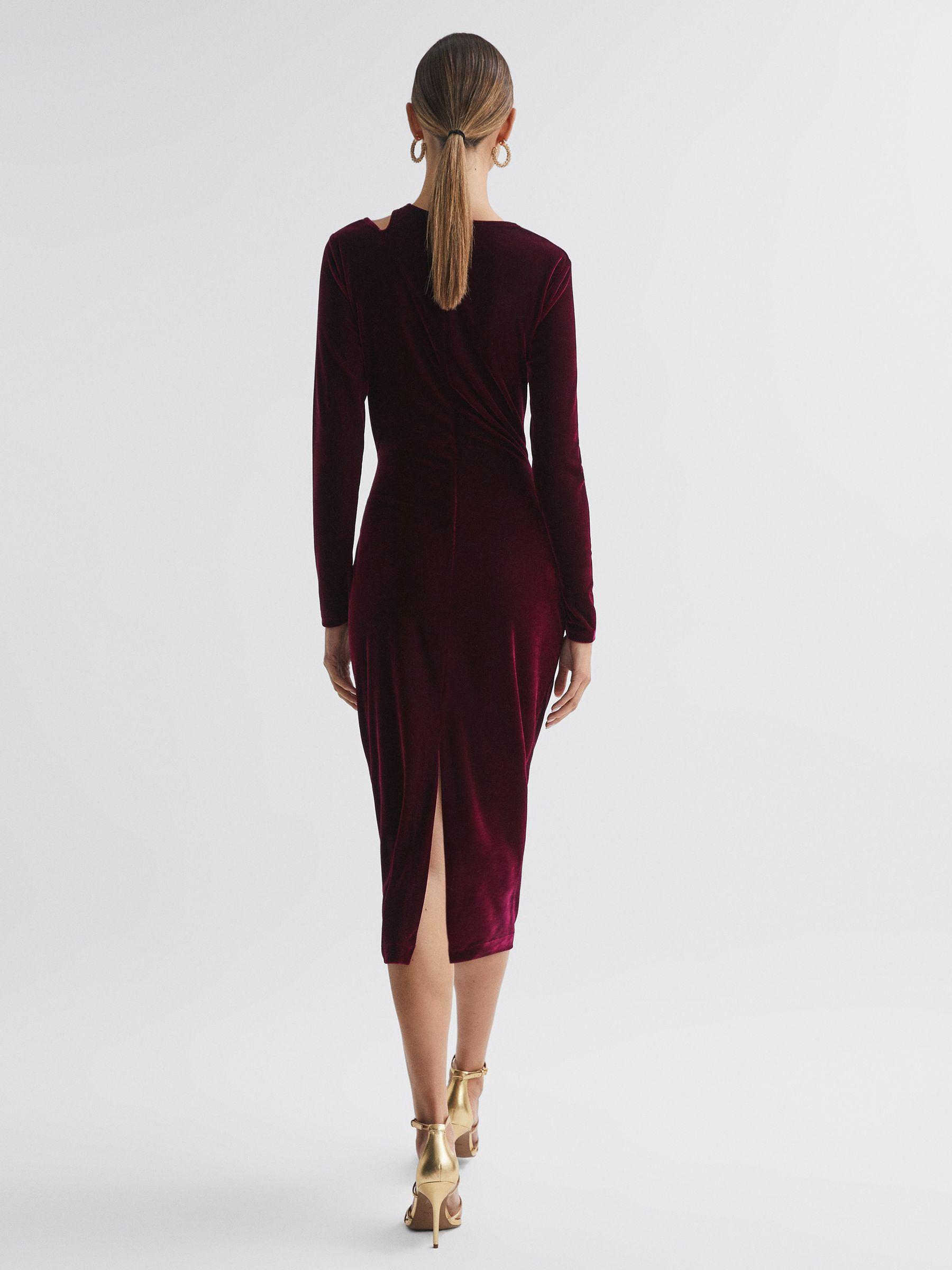 Velvet Mini Dress Reiss Velvet Cutout Dress REISS Elsa Draped