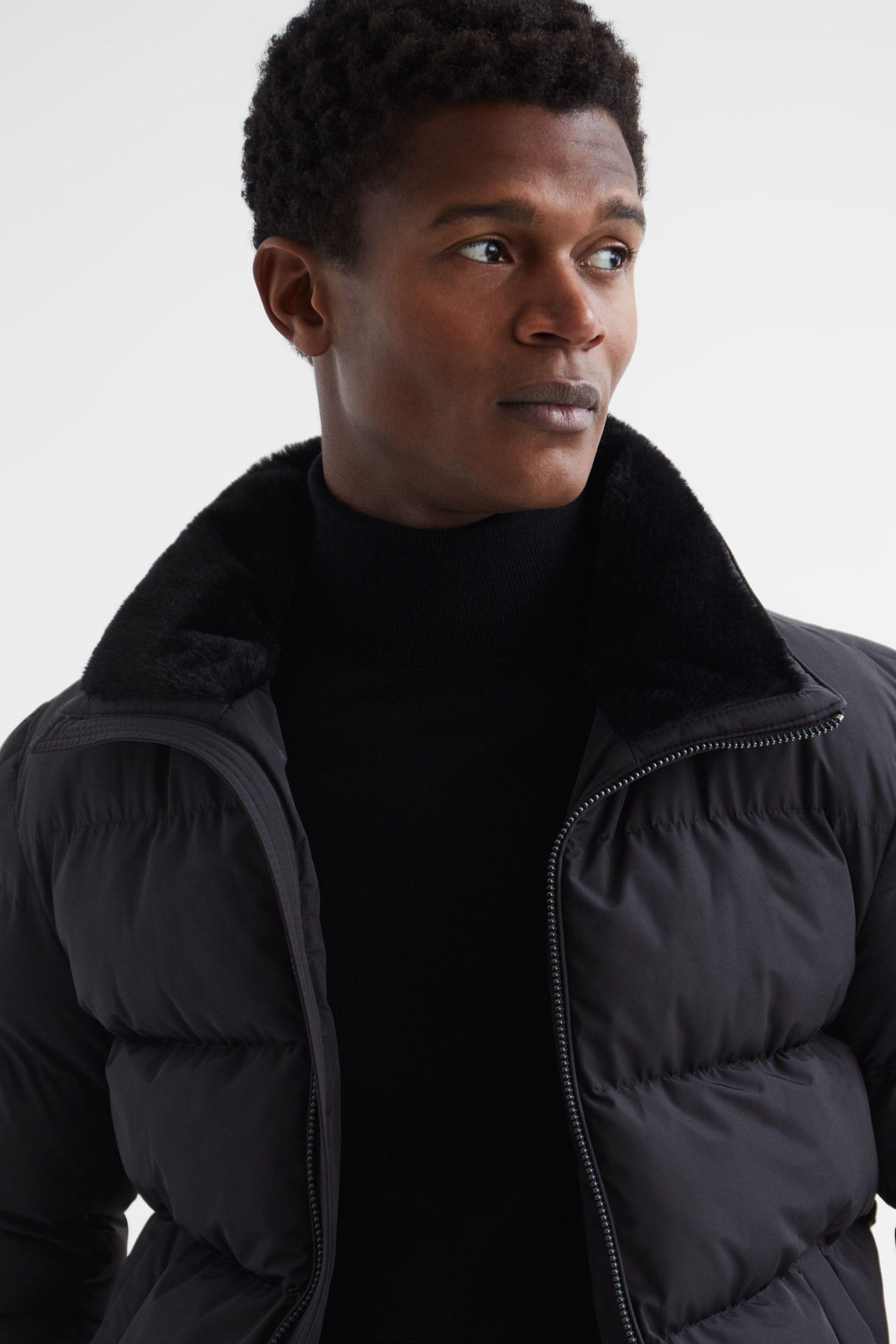 Fur trim puffer jacket hot sale