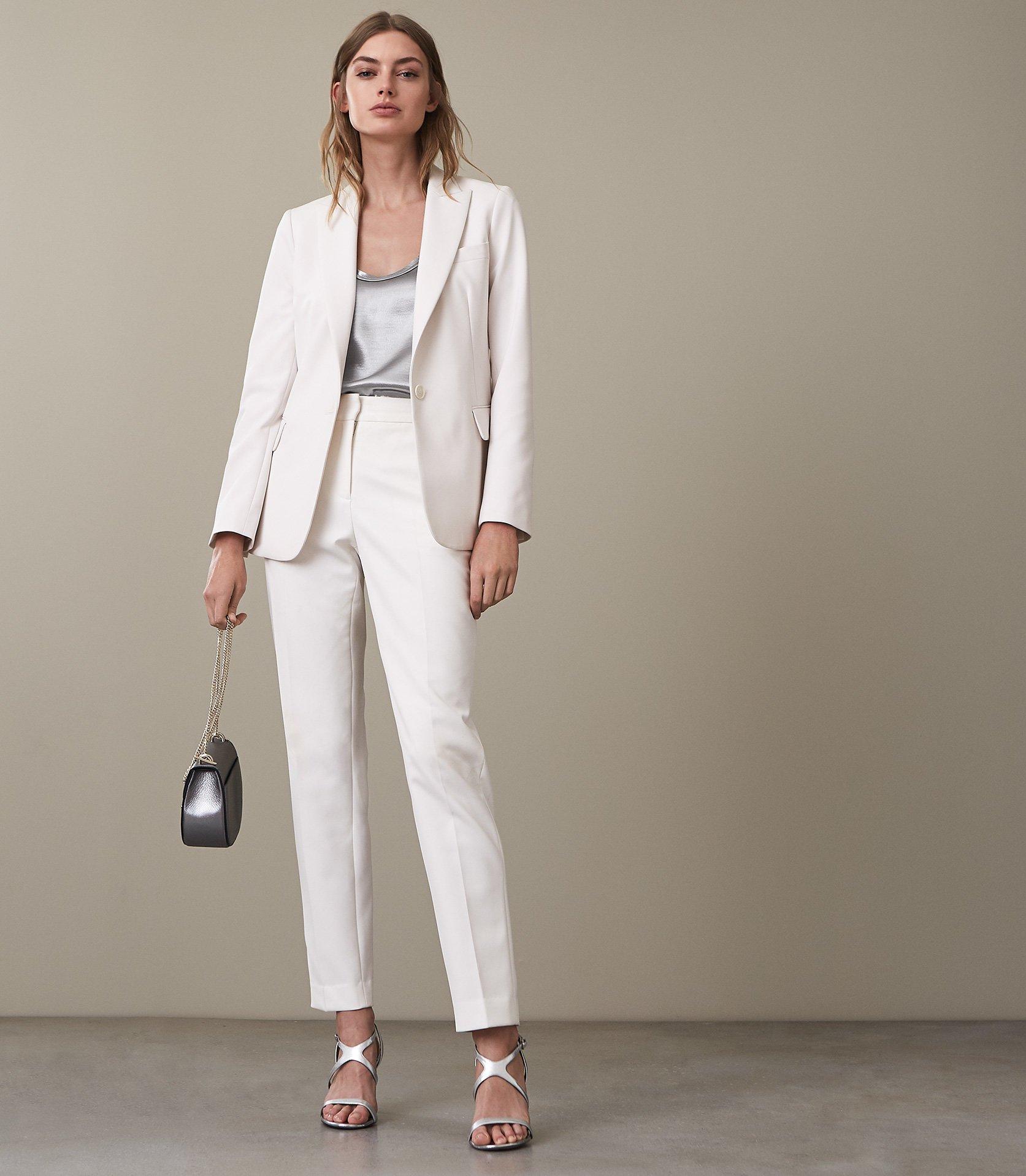 tailored white trousers