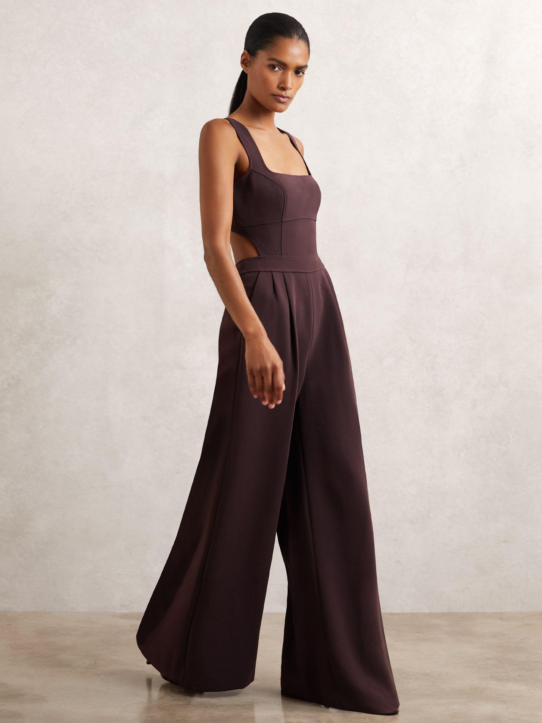 【海外限定】REISSジャンプスーツ☆Rosin Satin Wide Leg Draped Buy Reiss Green Rosin Satin Wide-Leg Draped Jumpsuit from