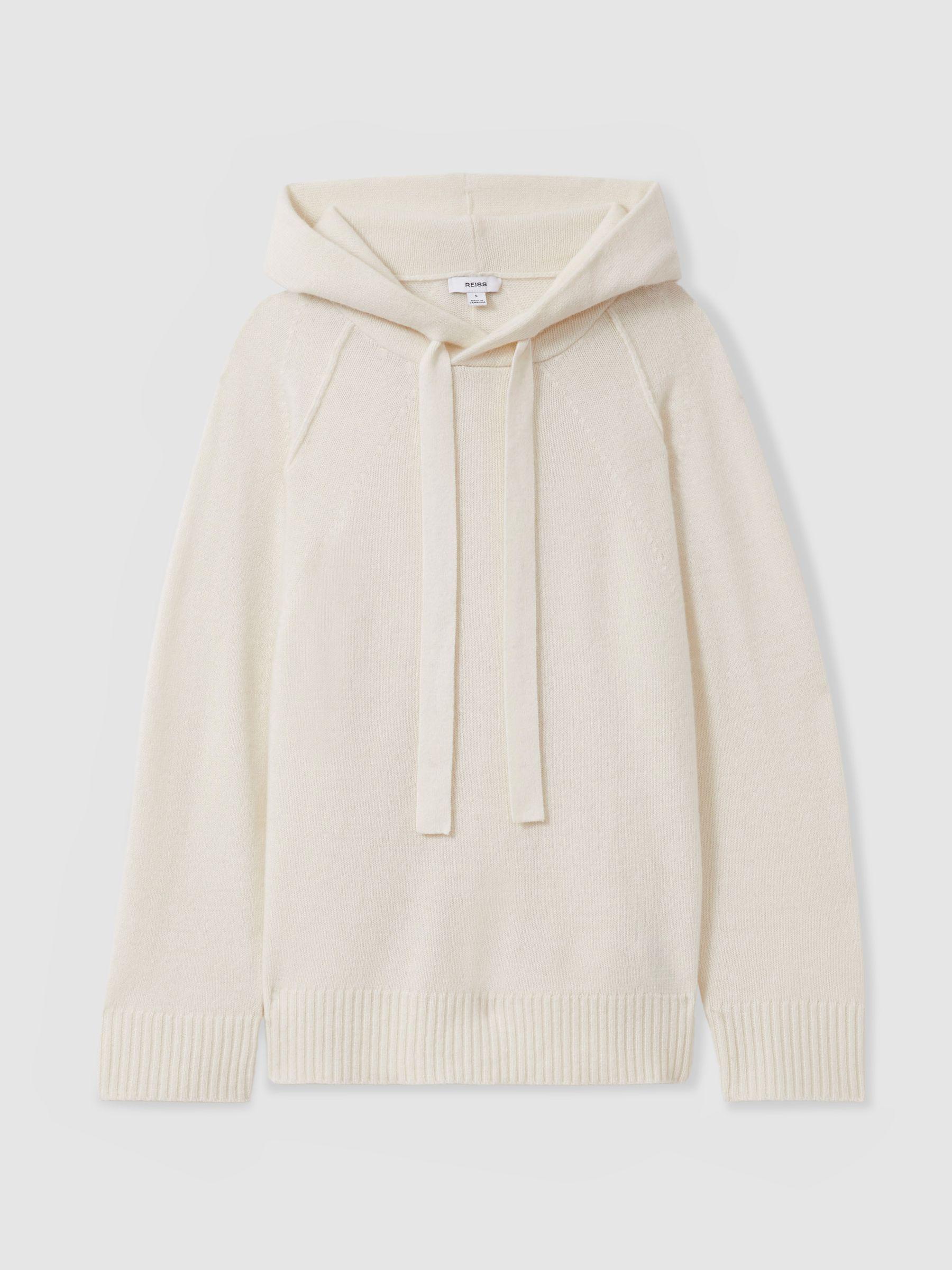 Reiss Wool-Cashmere Drawstring Hoodie in Natural Lyst UK