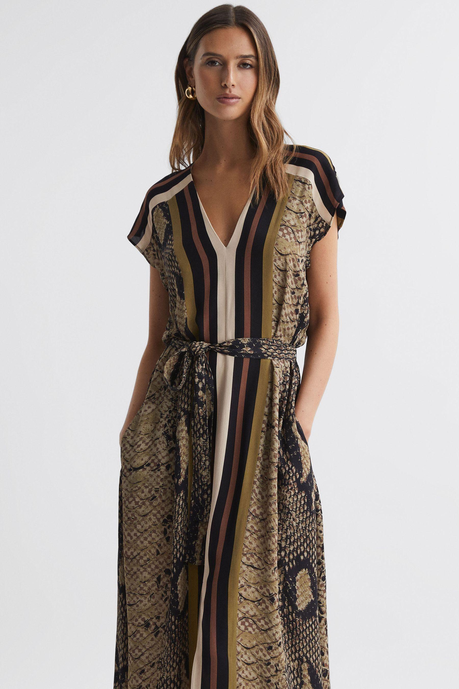 Snake print dress midi shop