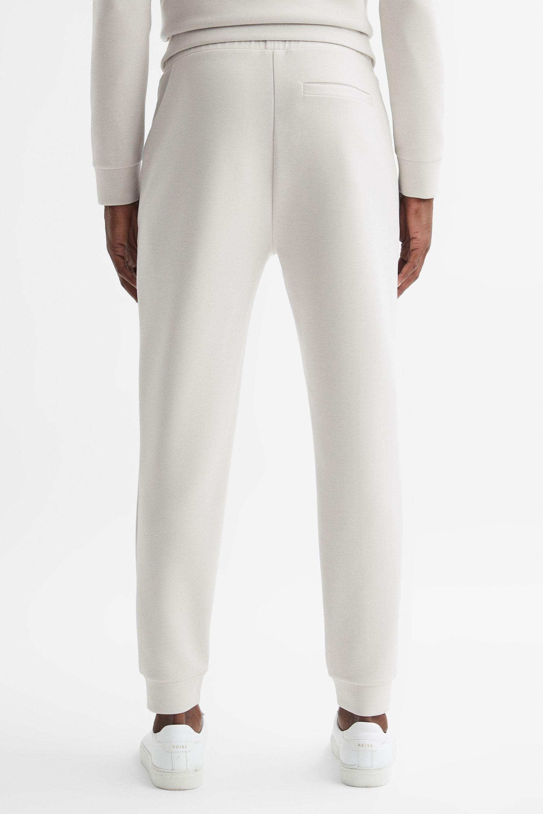Reiss Off Drawstring Contrast Zip Joggers in White for Men Lyst