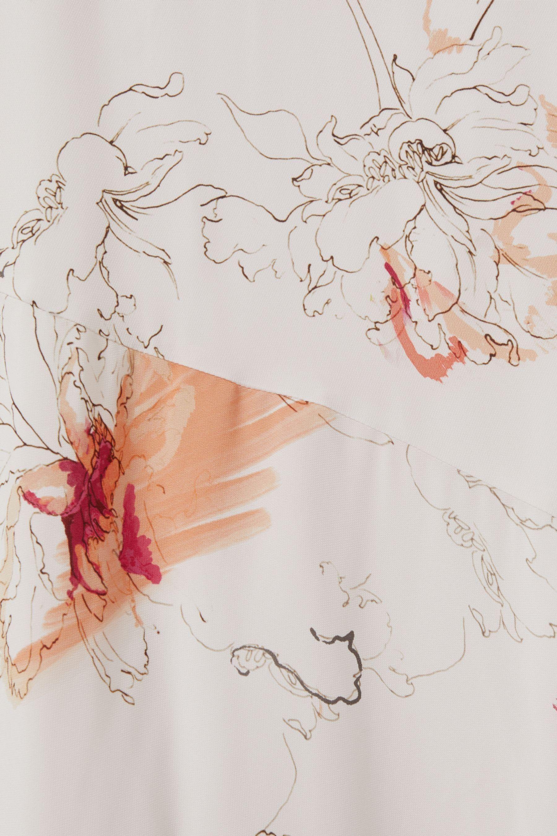 【海外限定】REISSワンピース☆Michalie Floral-Print Satin Mid Buy Reiss Brown Michalie Satin Floral Tuck Midi Dress from