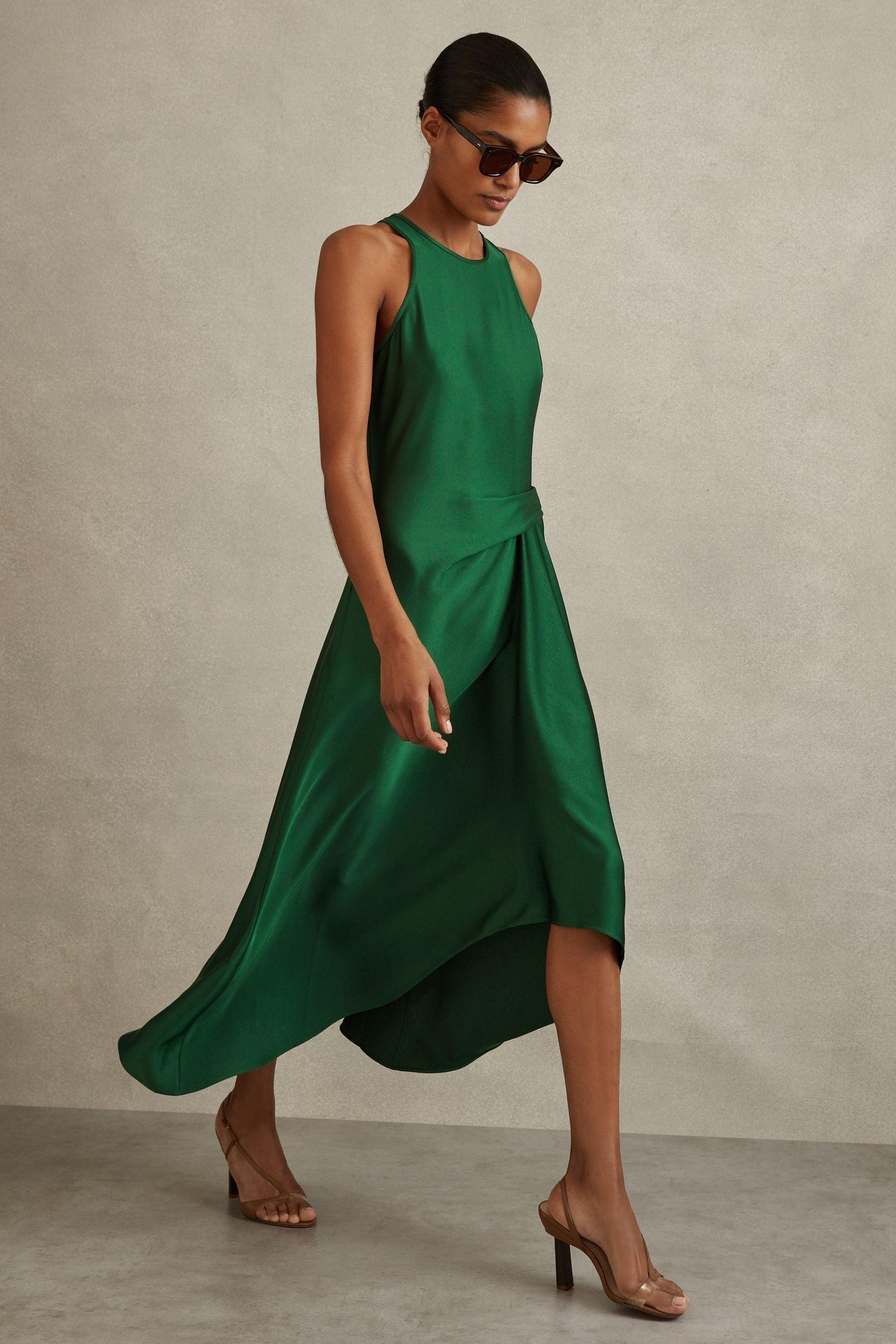 【海外限定】REISSドレス☆Micah Drape Maxi Dress Buy Reiss Green Micah Petite Satin Drape Tuck Midi Dress