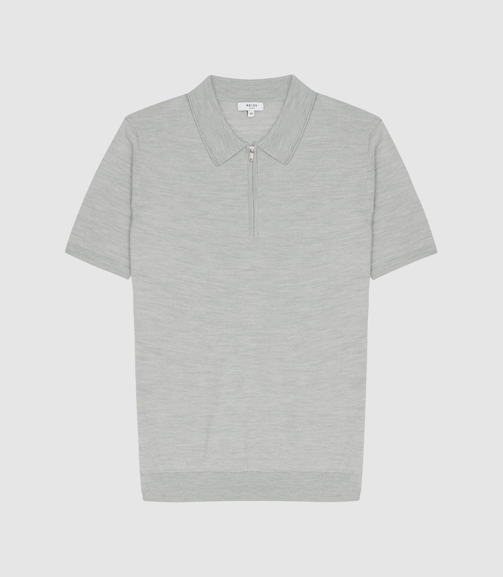 Reiss Merino Zip Neck Polo for Men - Lyst