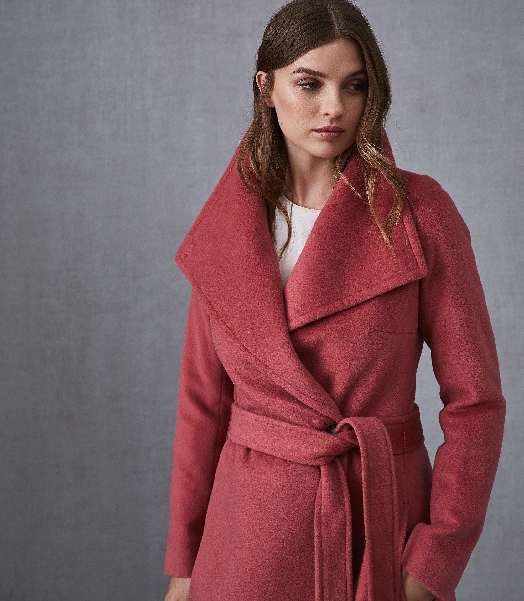 reiss raspberry coat