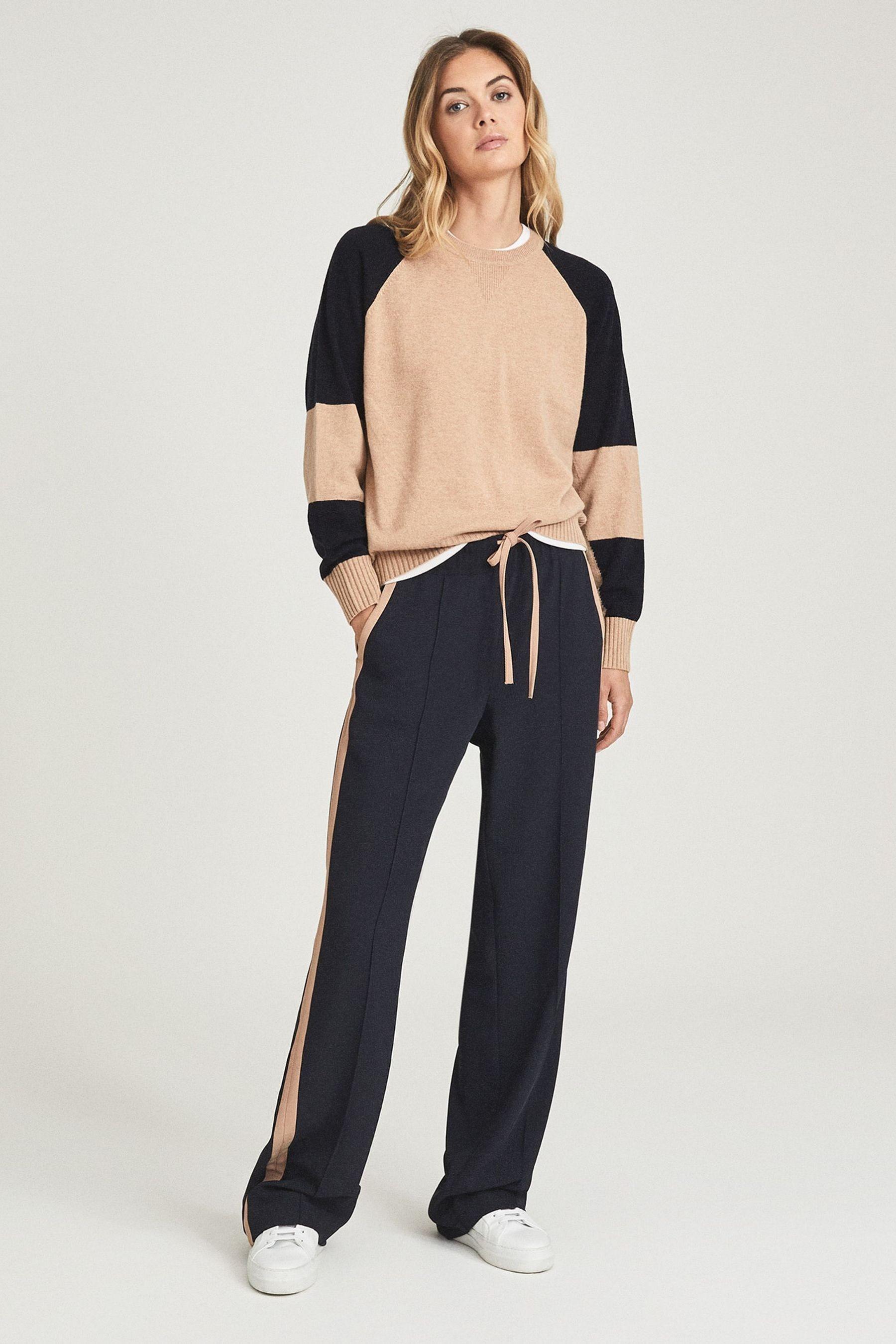 Reiss Frazer - Navy Wide Leg Side Stripe Trousers, Us 12 R Reiss Frazer - Navy Wide Leg Side Stripe Trousers, Us 12 R