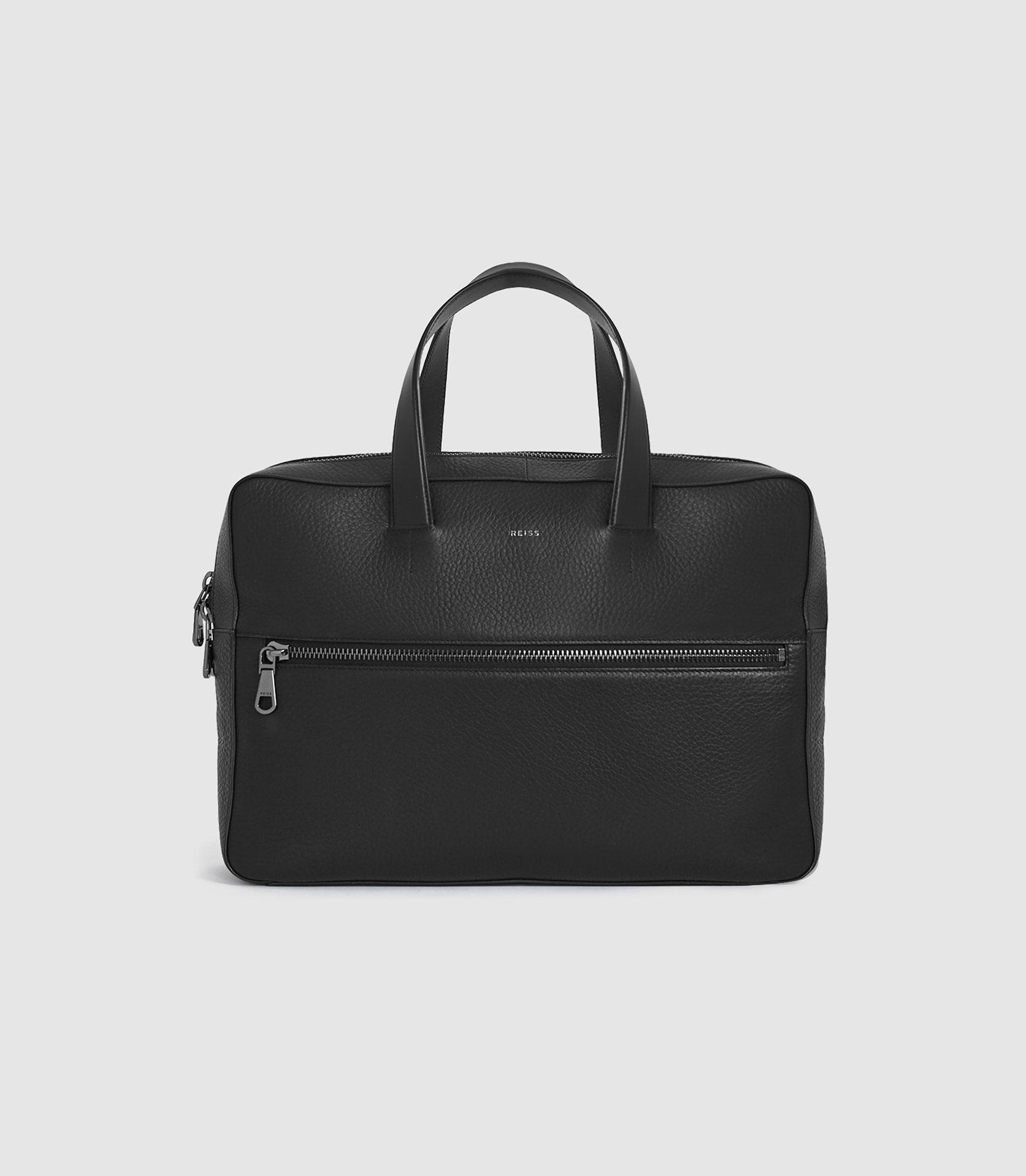 Reiss Isaac - Leather Laptop Carrier in Black for Men | Lyst