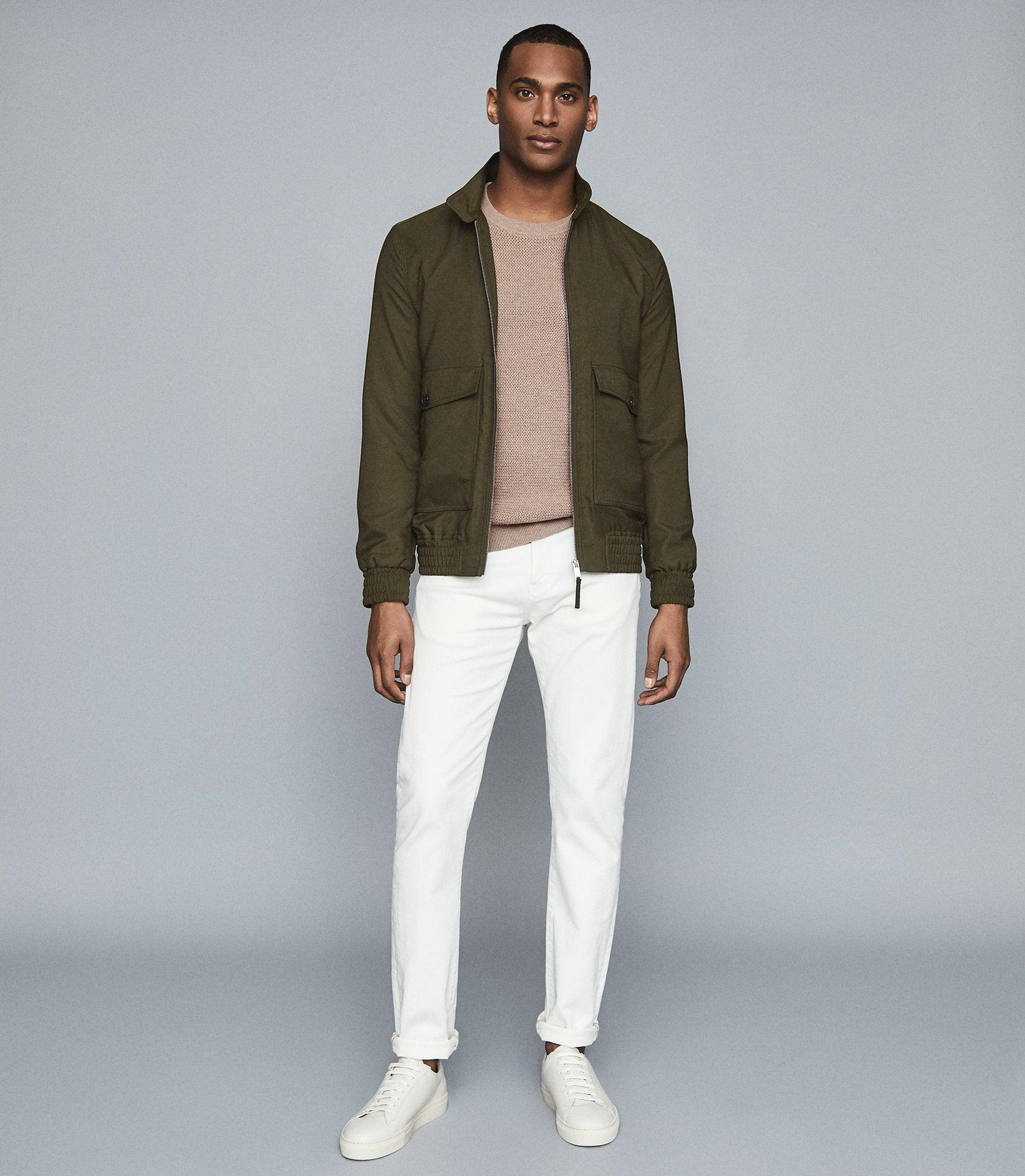 Reiss Synthetic Kura - Harrington Jacket in Green for Men | Lyst