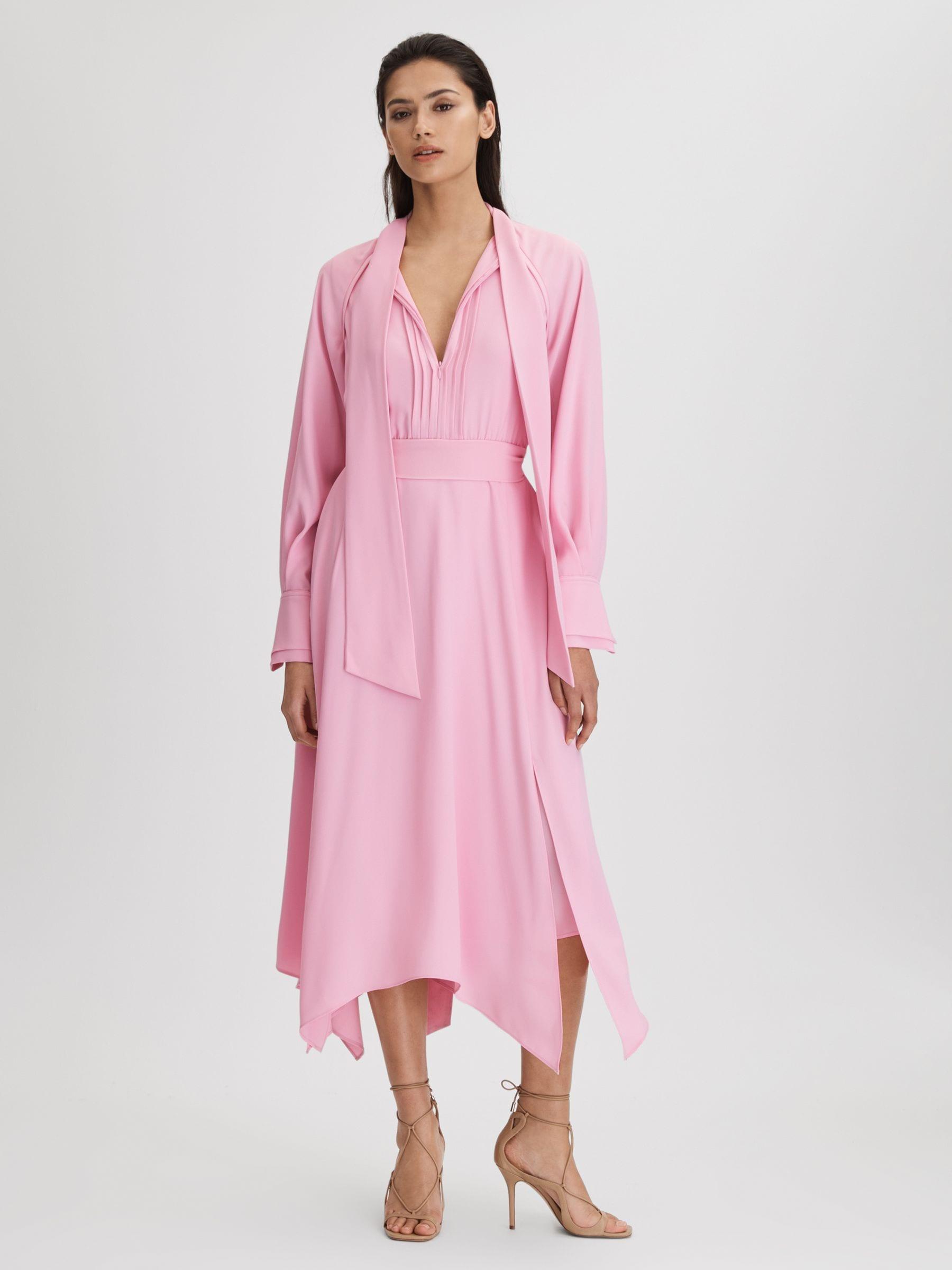 【海外限定】REISSドレス☆Petra Midi Dress, Pale Pink Reiss Petra Cold Shoulder Midi Dress in Natural | Lyst